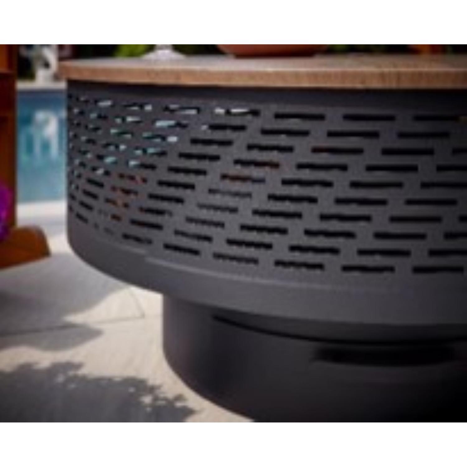 Living Accents 35 in. W Steel Round Wood Fire Pit