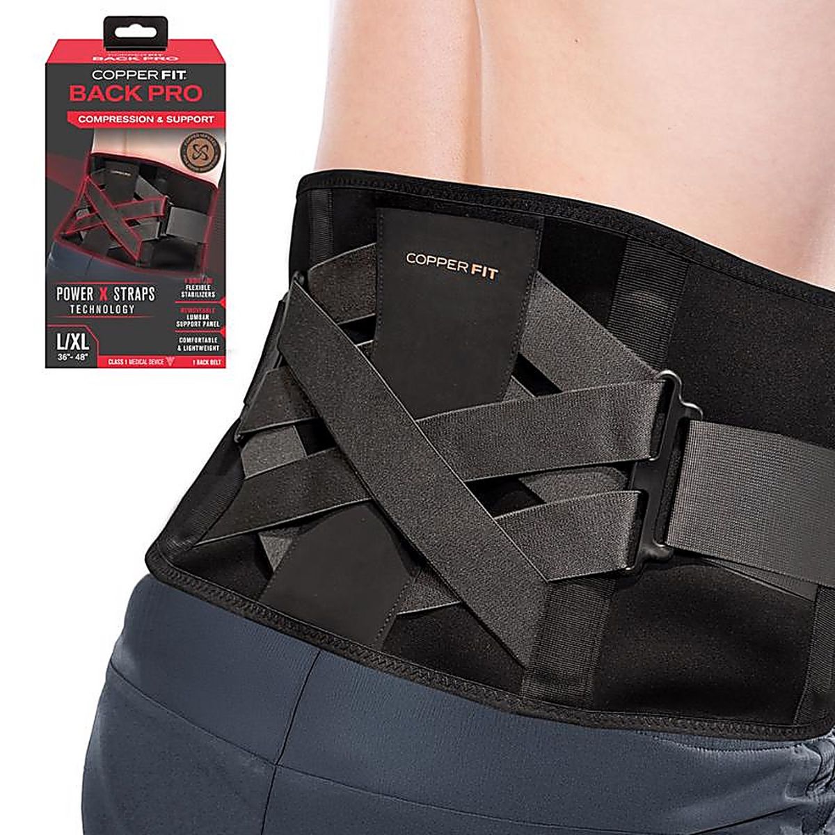 Copper Fit Back Pro X Straps Compression Back Support Belt