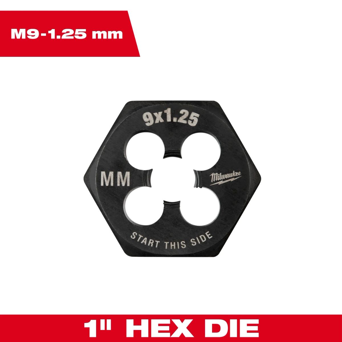 Milwaukee M9-1.25 mm 1 in. Hex Threading Die