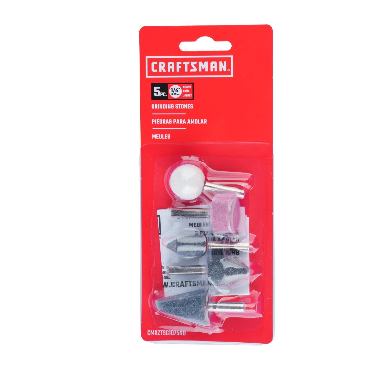 Craftsman Aluminum Oxide Grinding Stone Set Assorted Shapes 25000 rpm 5 pc
