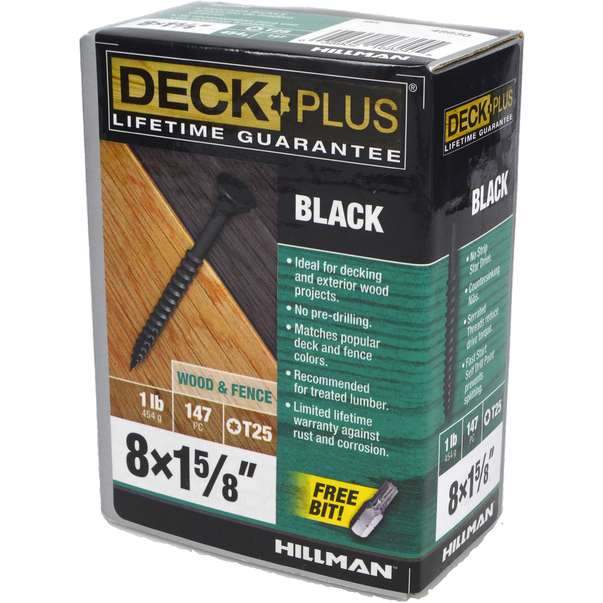 Deck Plus Black Deck Screws (#8 x 1-5/8 in.)