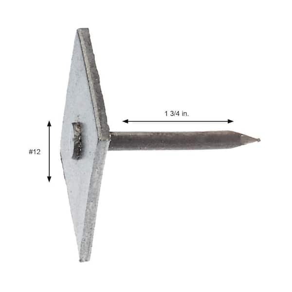 Grip-RIte 12x1-3/4" Square Metal Cap Roofing Nails 3# Pack