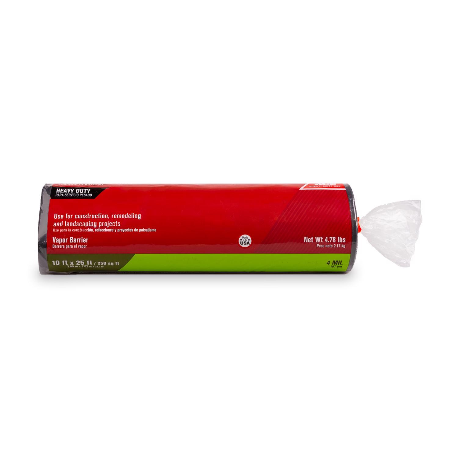 Ace Plastic Sheeting 4 mil X 10 ft. W X 25 ft. L Polyethylene Black 1 pk