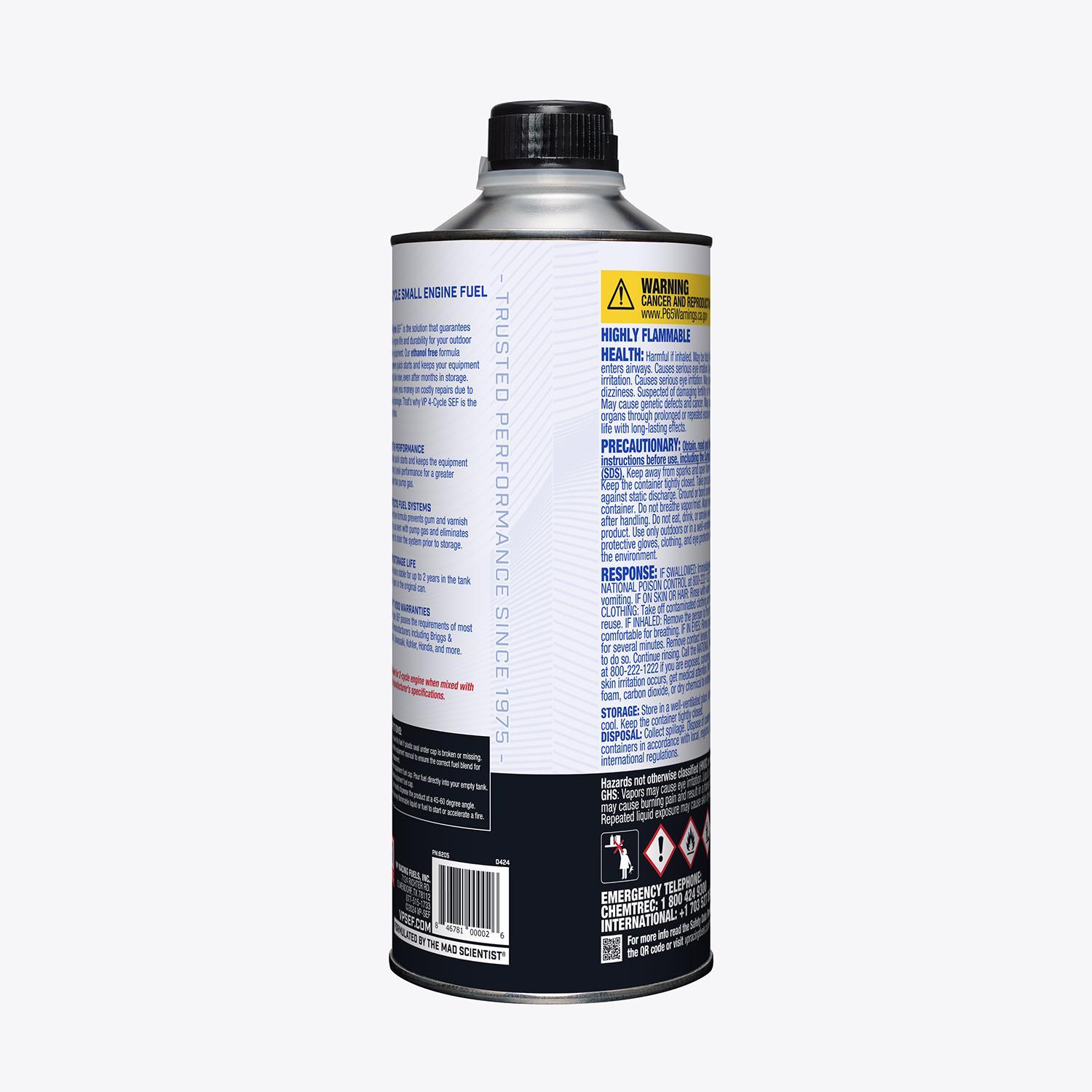 VP Racing Fuels Small Engine Ethanol-Free 4-Cycle Small Engine Fuel 1 qt