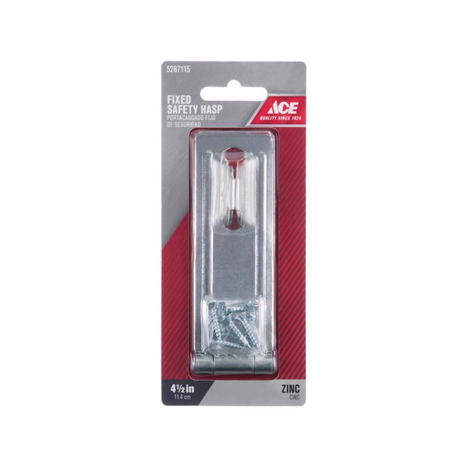 Ace Zinc 4-1/2 in. L Fixed Staple Safety Hasp 1 pk