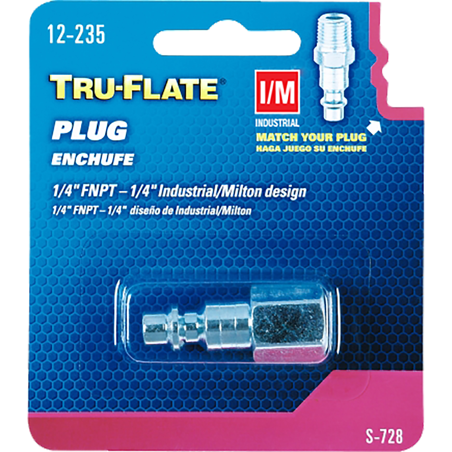 Tru-Flate Steel Air Plug 1/4 in. Female 1 pc