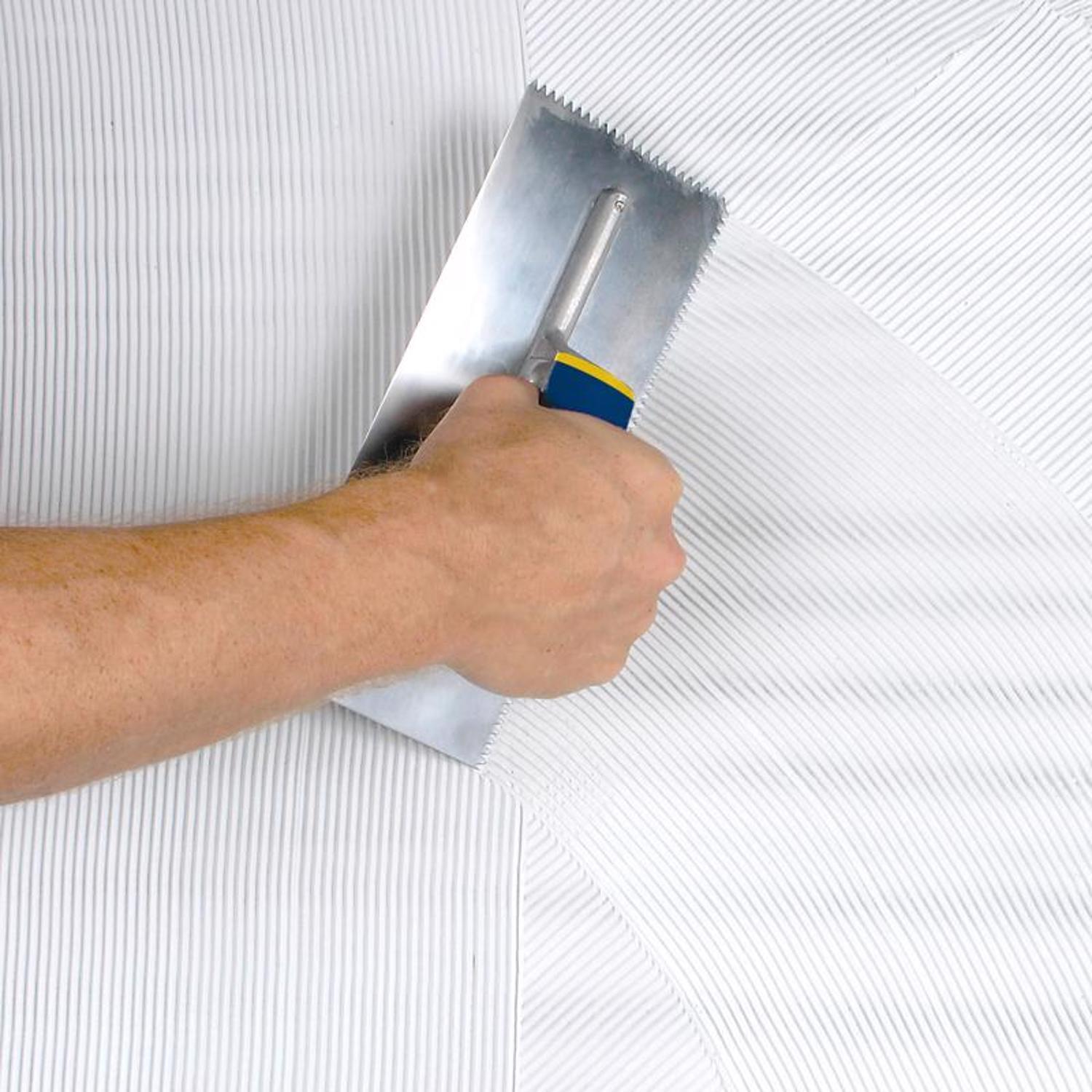 QEP 11 in. W X 4-1/2 in. L Stainless Steel V Notched Trowel