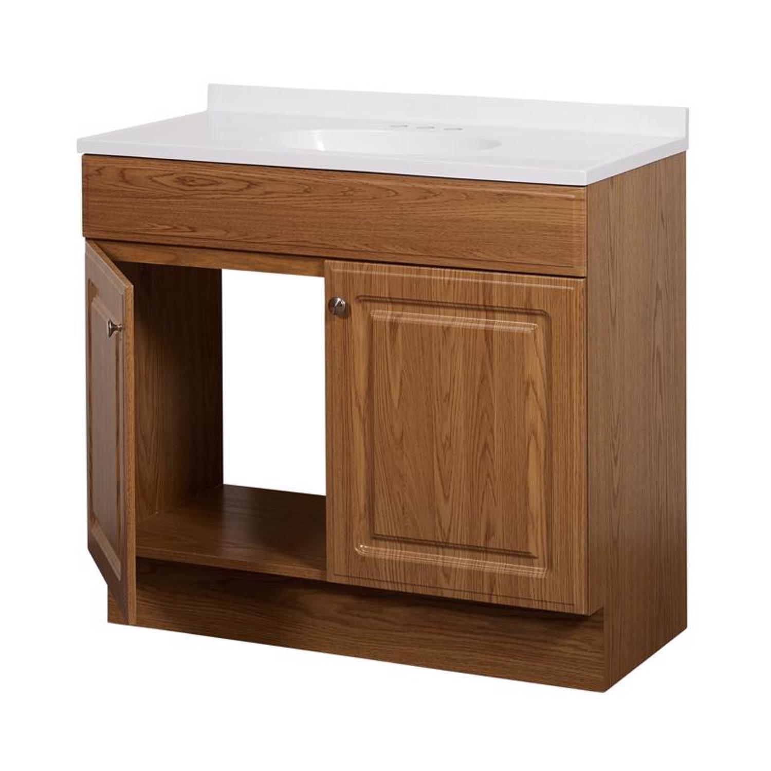 Zenna Home Single Oak Bathroom Vanity 36 in. W X 18 in. D X 35 in. H