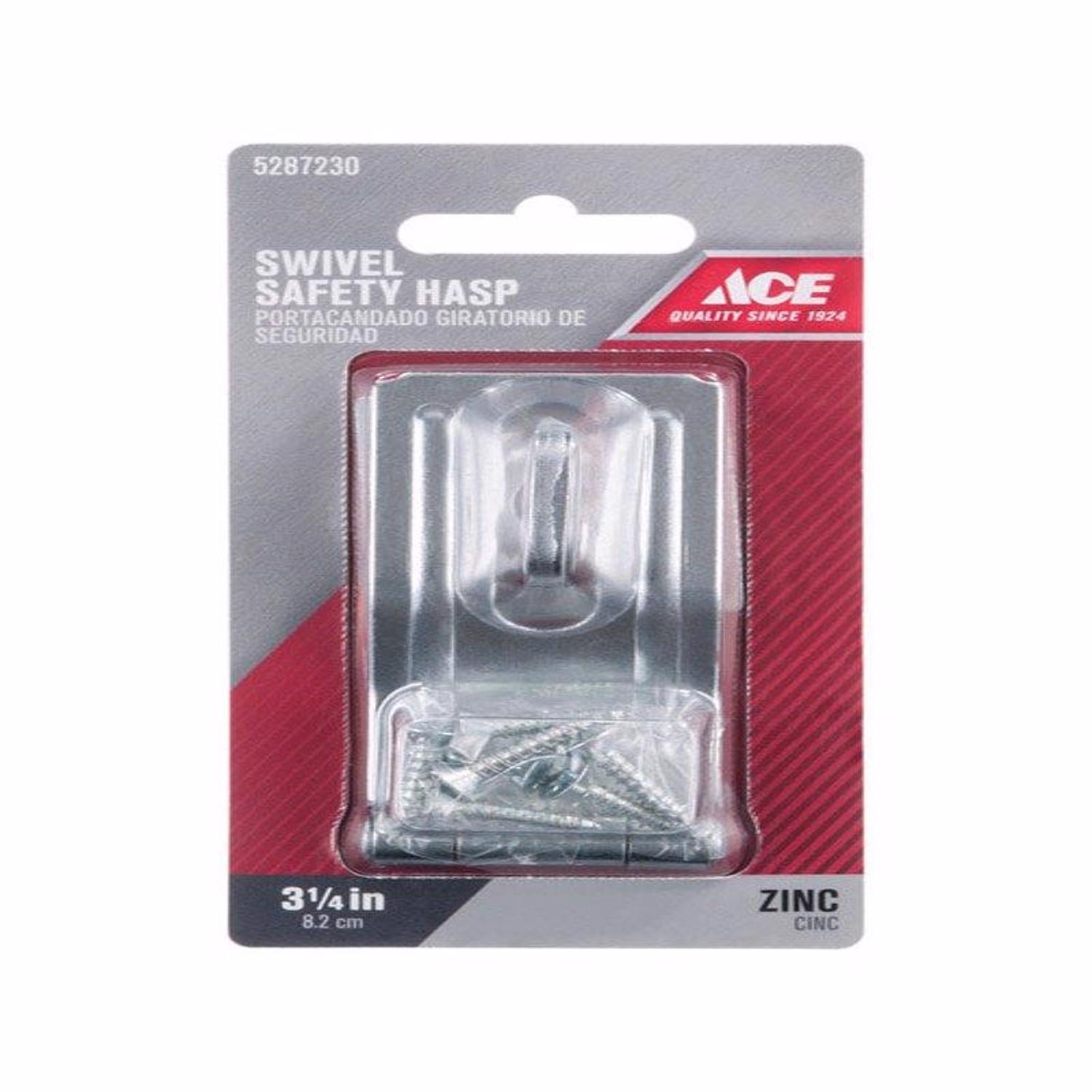 Ace Zinc 3-1/4 in. L Swivel Staple Safety Hasp 1 pk
