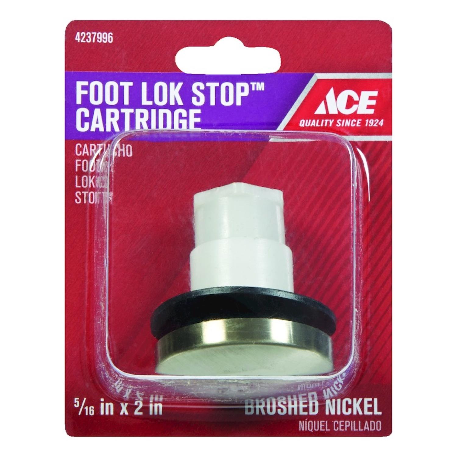 Ace ft. Lok Cartridge 5/16 in. Brushed Nickel Plastic Drain Stopper