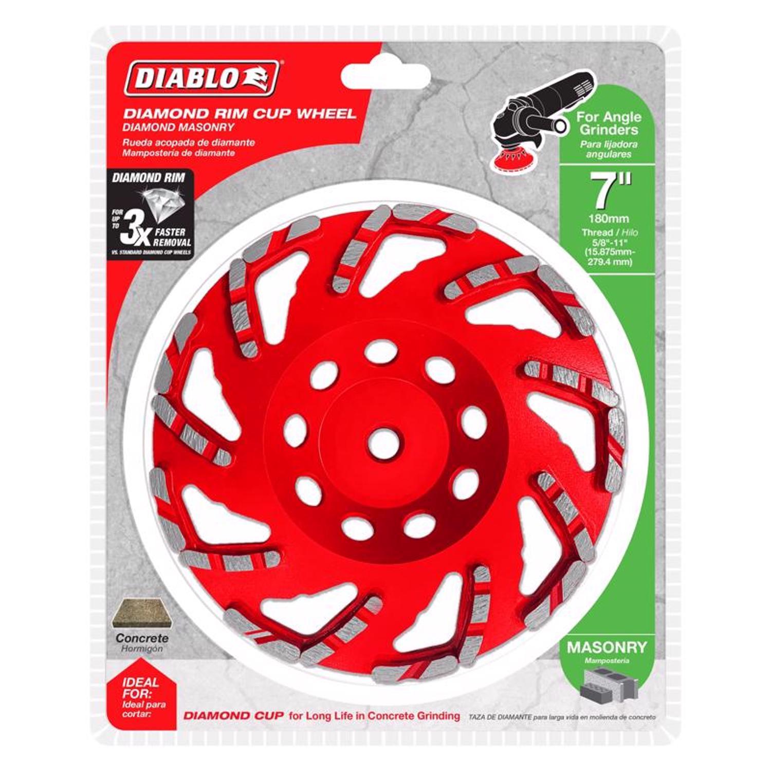 Diablo 7 in. D X 5/8-11 in. Masonry Cup Wheel 1 pk