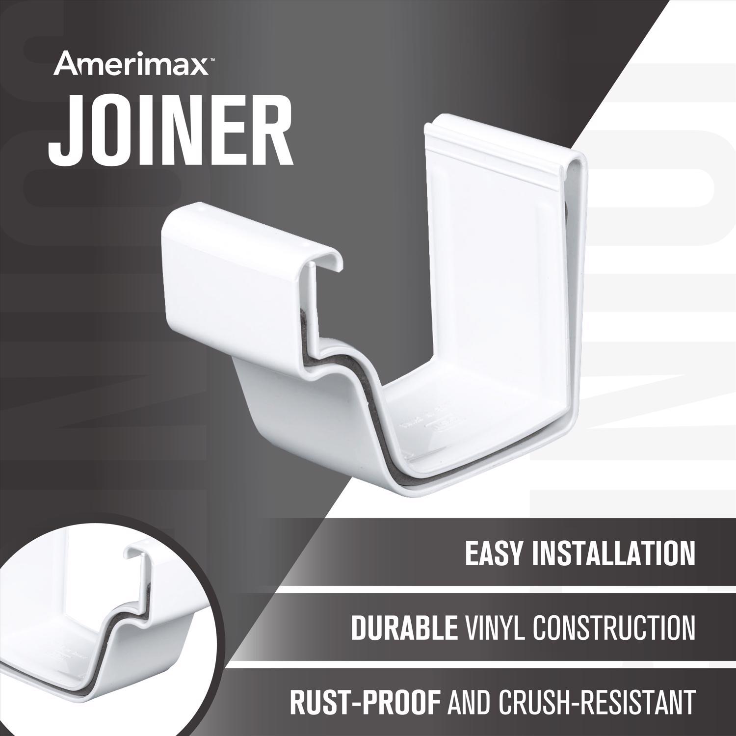 Amerimax 3.5 in. H X 3.5 in. W X 5 in. L White Vinyl K Gutter Connector