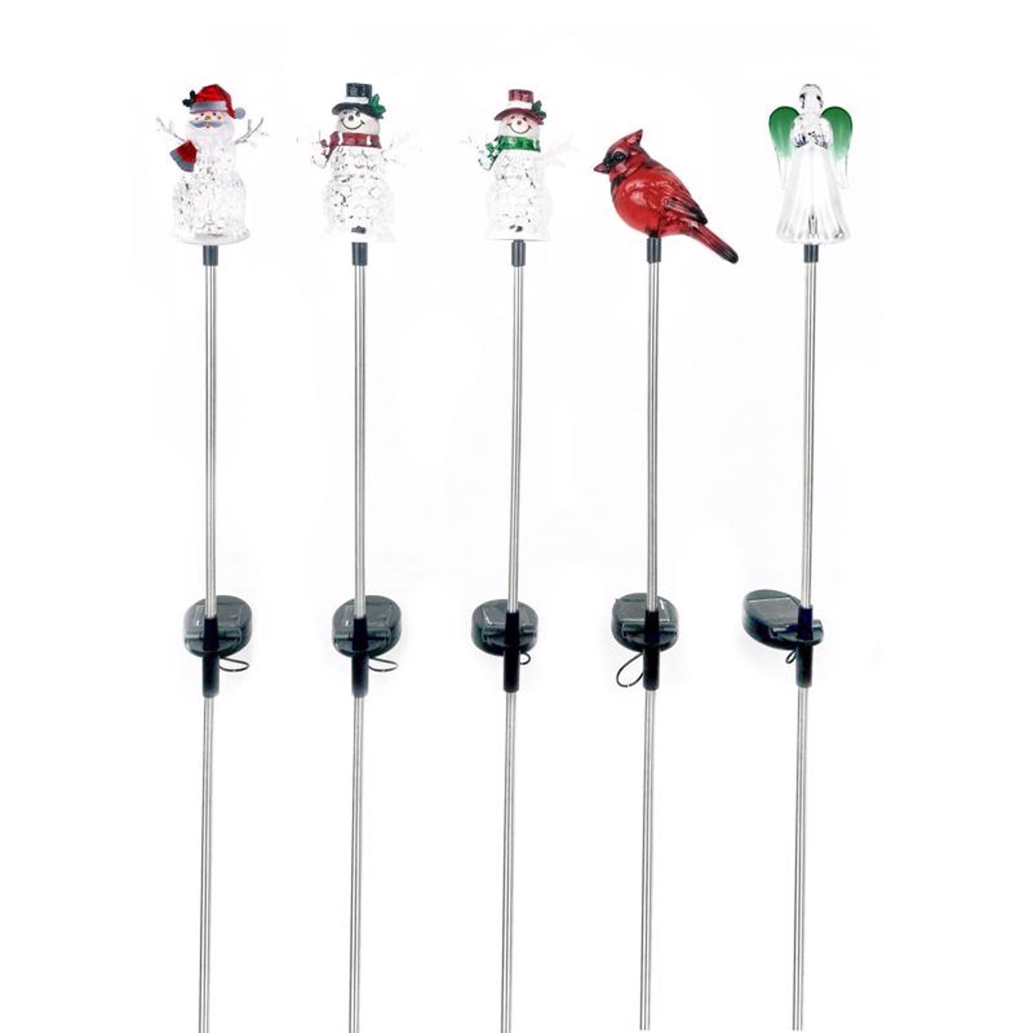 Alpine LED Cool White Assorted 33 in. Garden Stake