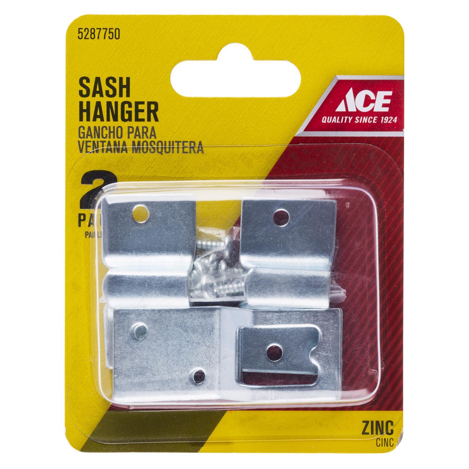 Ace 1-3/8 in. D X 1-3/8 in. L Zinc-Plated Silver Steel Screen/Storm Sash Hanger 2 pk
