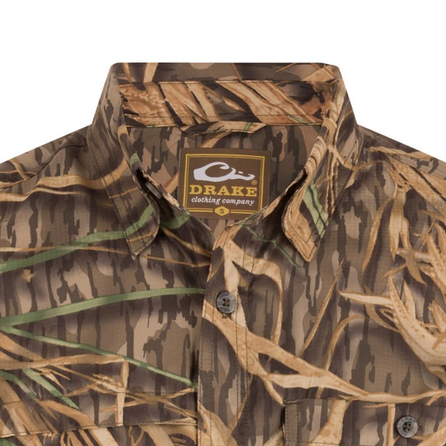 Drake 8-Shot Short Sleeve Flyweight Shirt Shadow Grass S