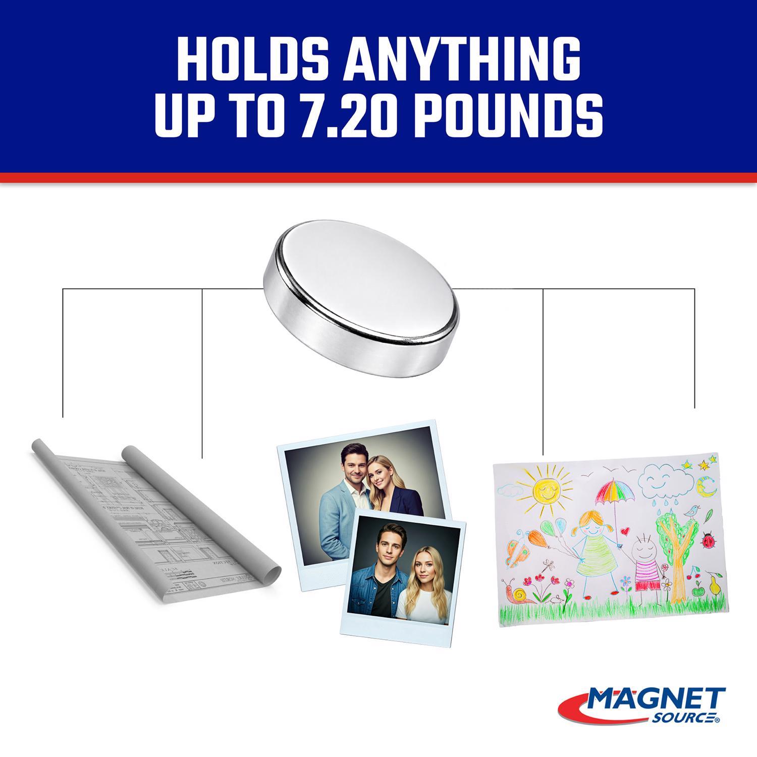 Magnet Source.118 in. L X.709 in. W Silver Super Disc Magnets 6.5 lb. pull 3 pc