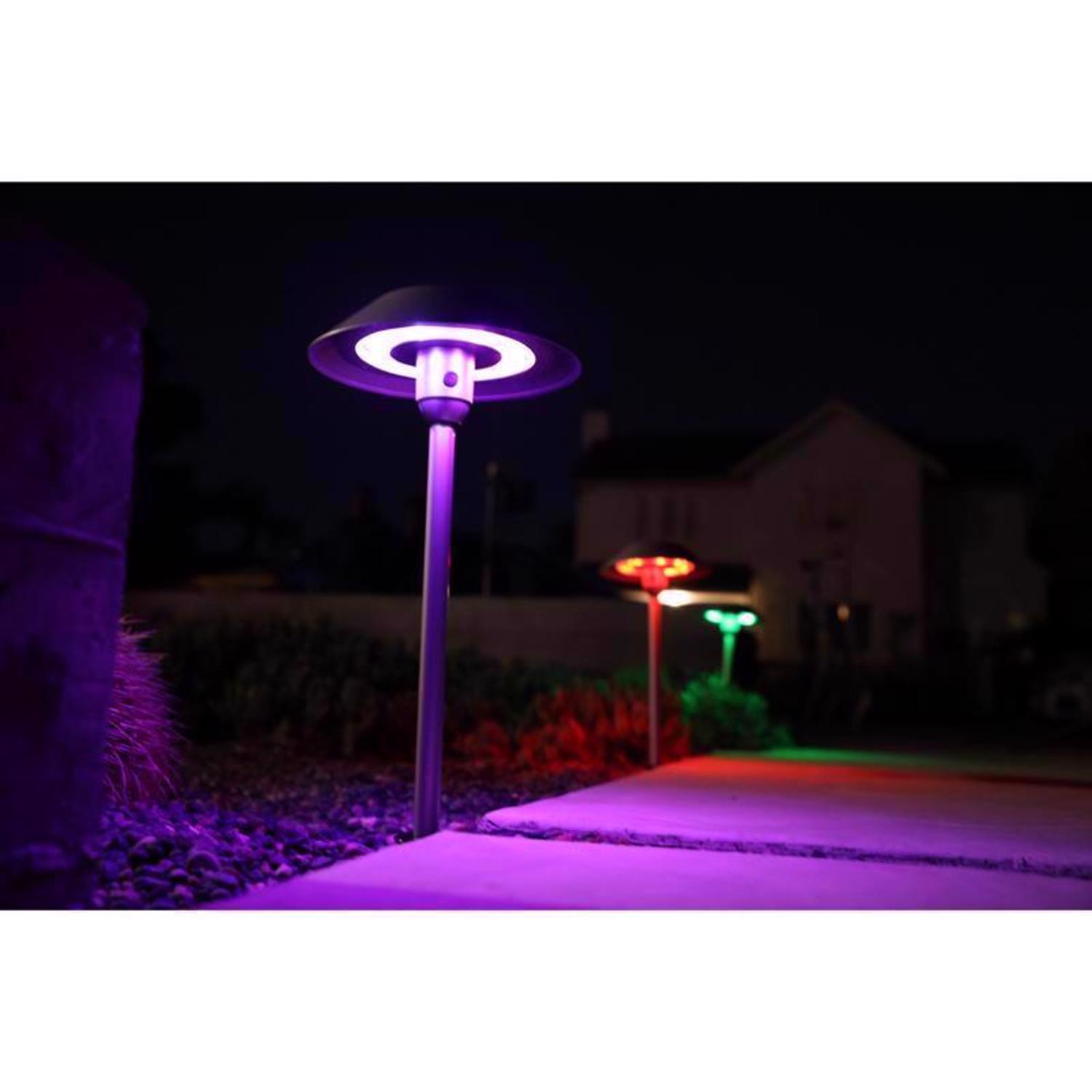 Feit OneSync Brushed Nickel Solar Powered 0.4 W LED Pathway Light 2 pk