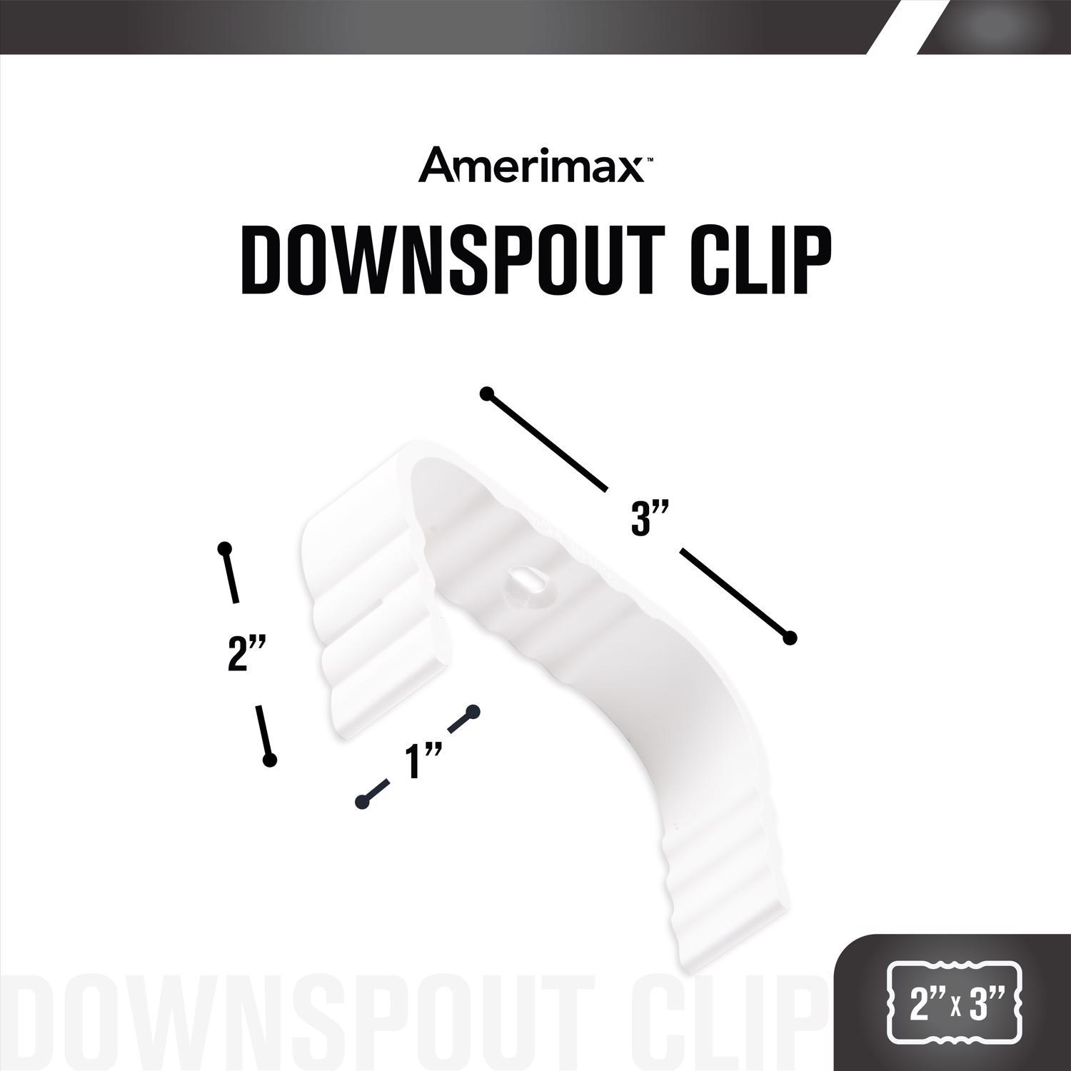 Amerimax 0.8 in. H X 2 in. W X 3.25 in. L White Vinyl Traditional Downspout Band