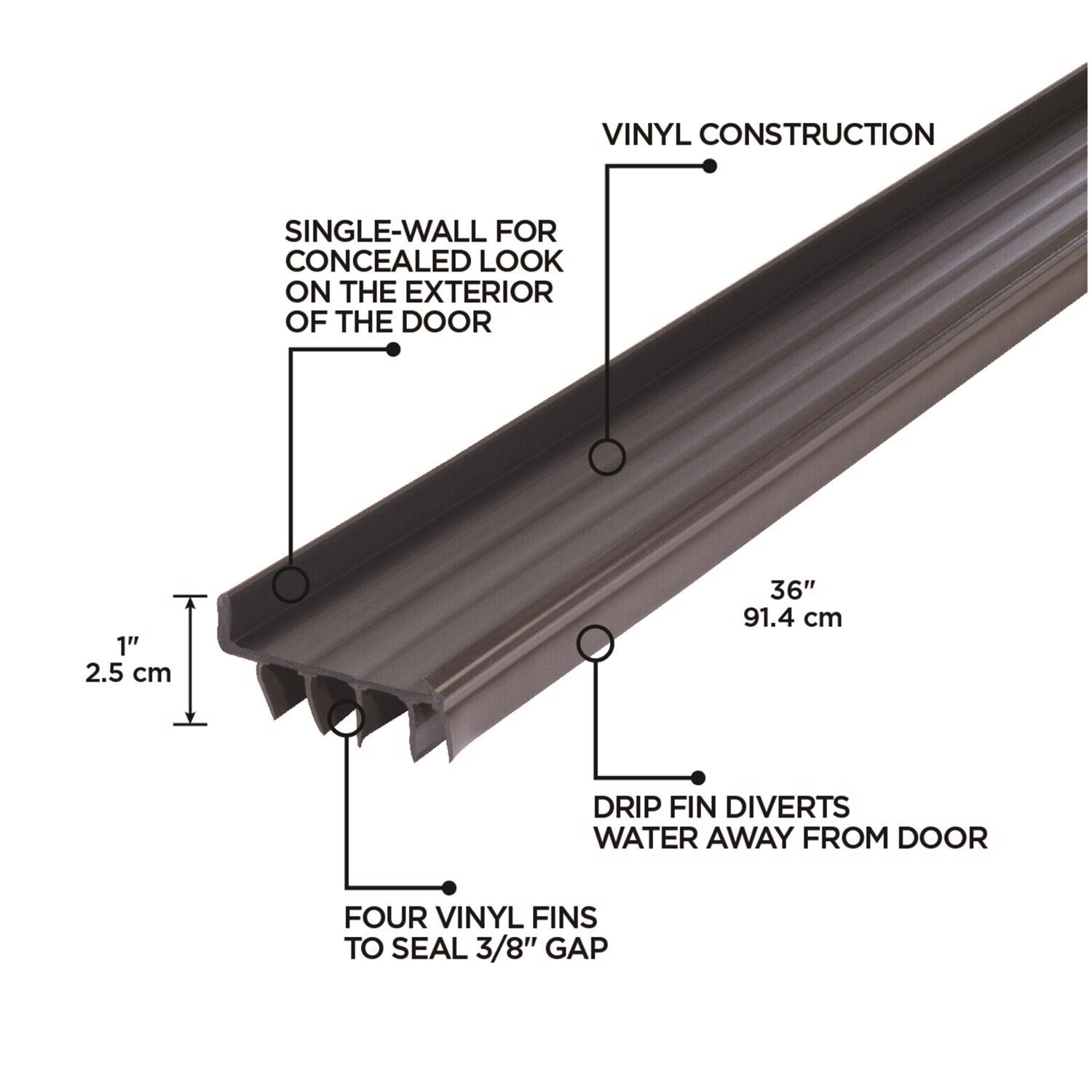 M-D Building Products Brown Vinyl Door Bottom For Doors 36 in. L X 1 in.