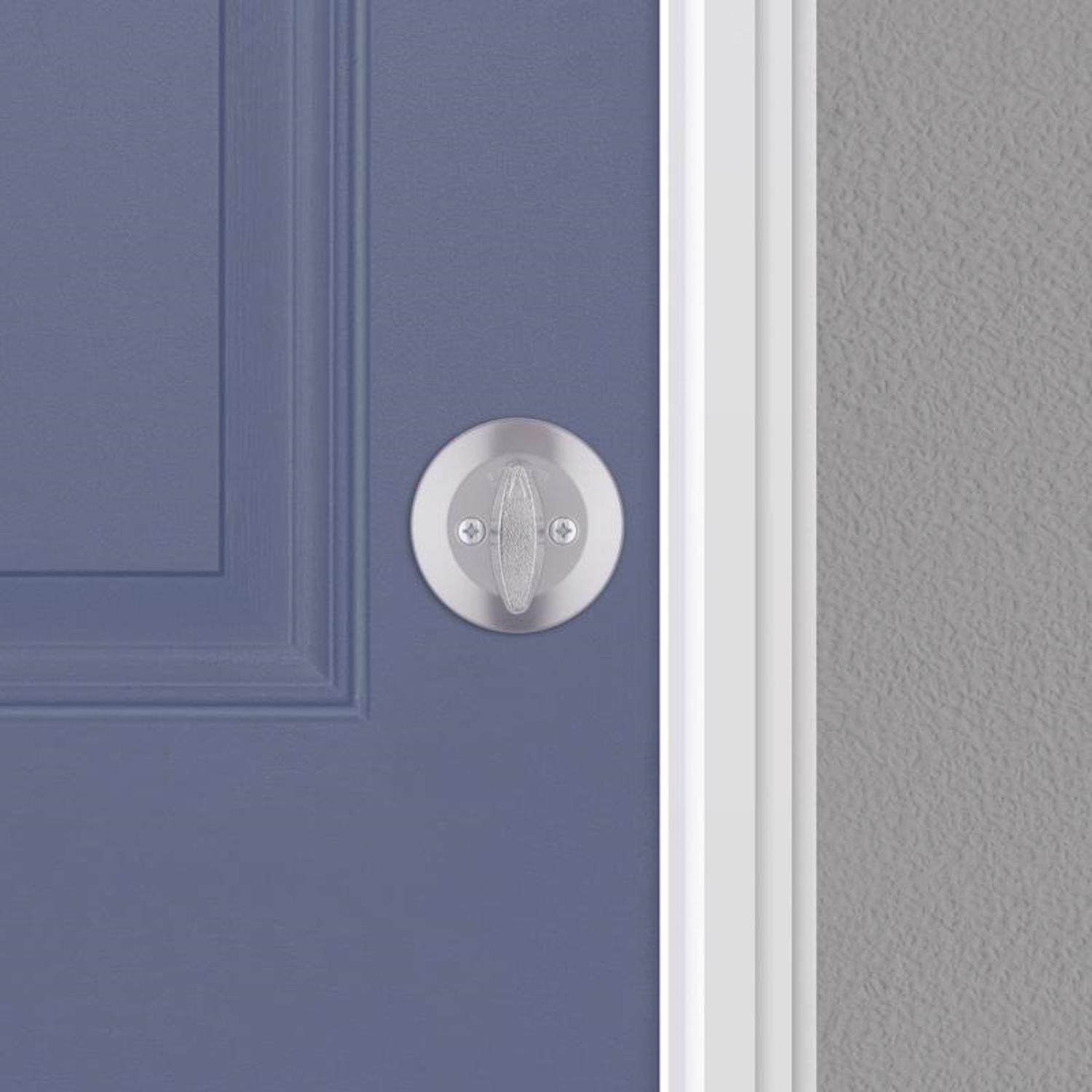 Kwikset SmartKey Security Satin Chrome Metal Single Cylinder Deadbolt