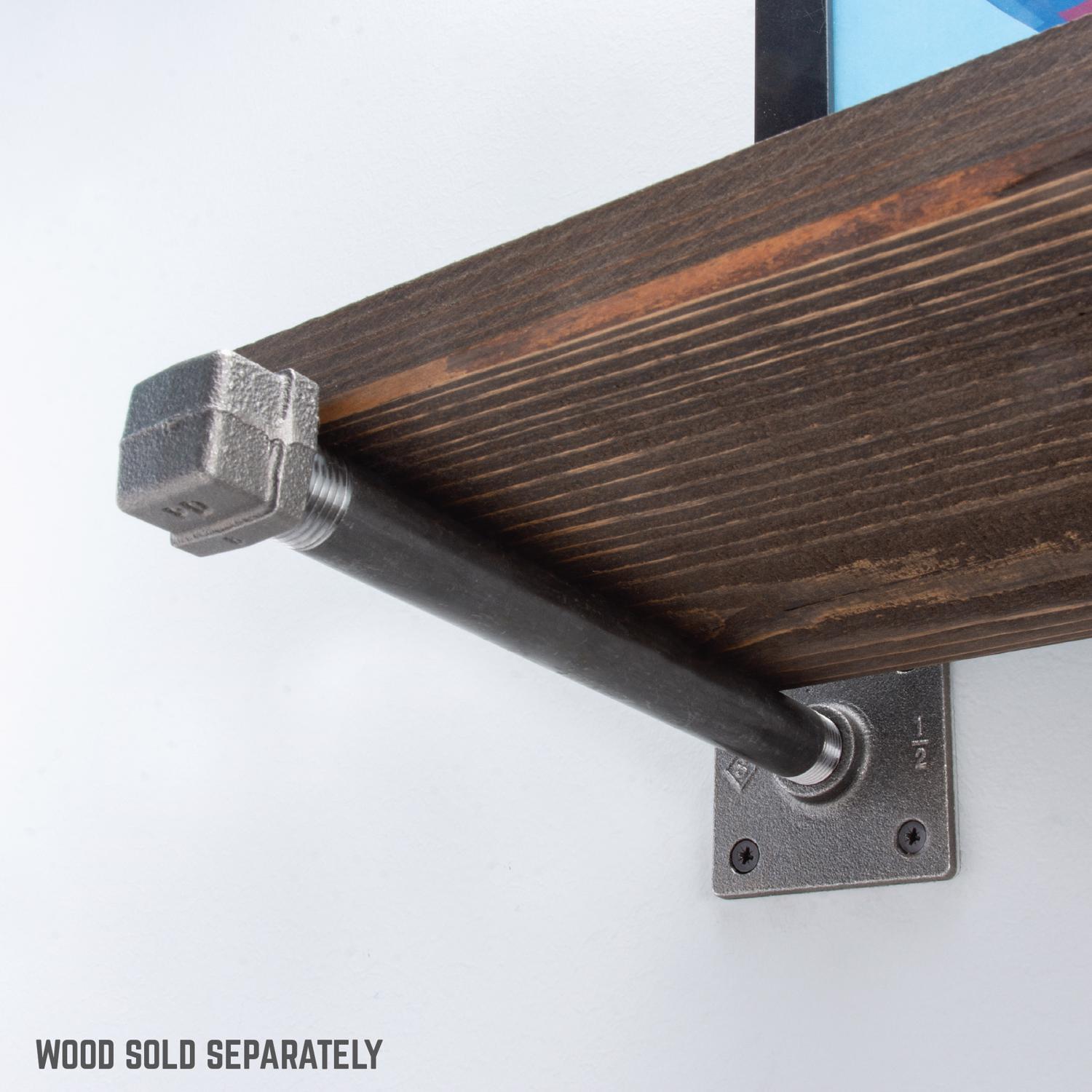 STZ Industries Black Steel Shelf Bracket 8 in. L