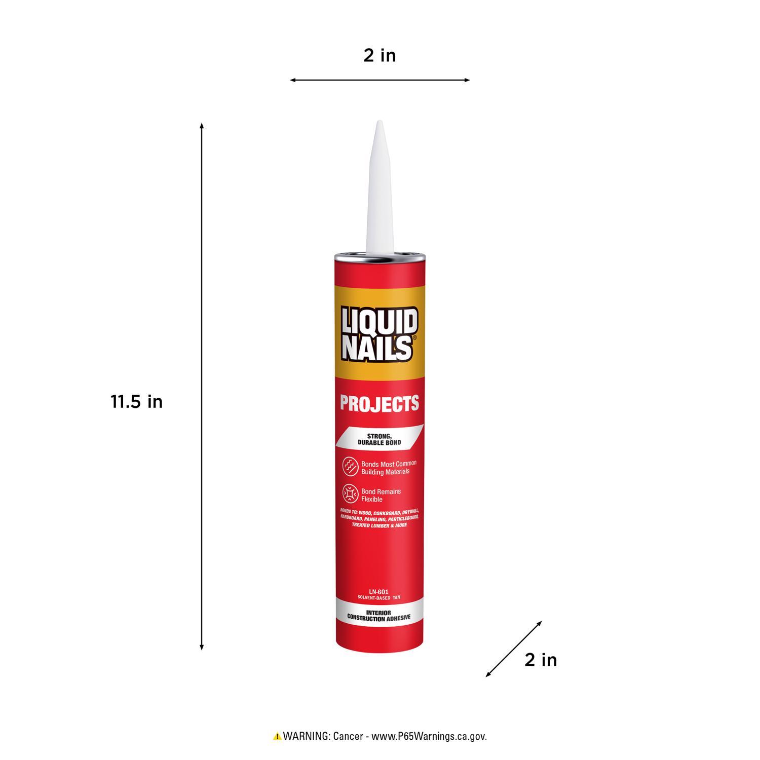 Liquid Nails Interior Projects Synthetic Rubber Construction Adhesive 10 oz