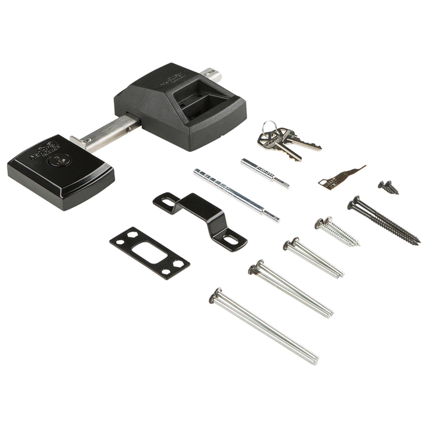 National Hardware SmartKey 3.35 in. L Black Metal Gate Lock 1 pk