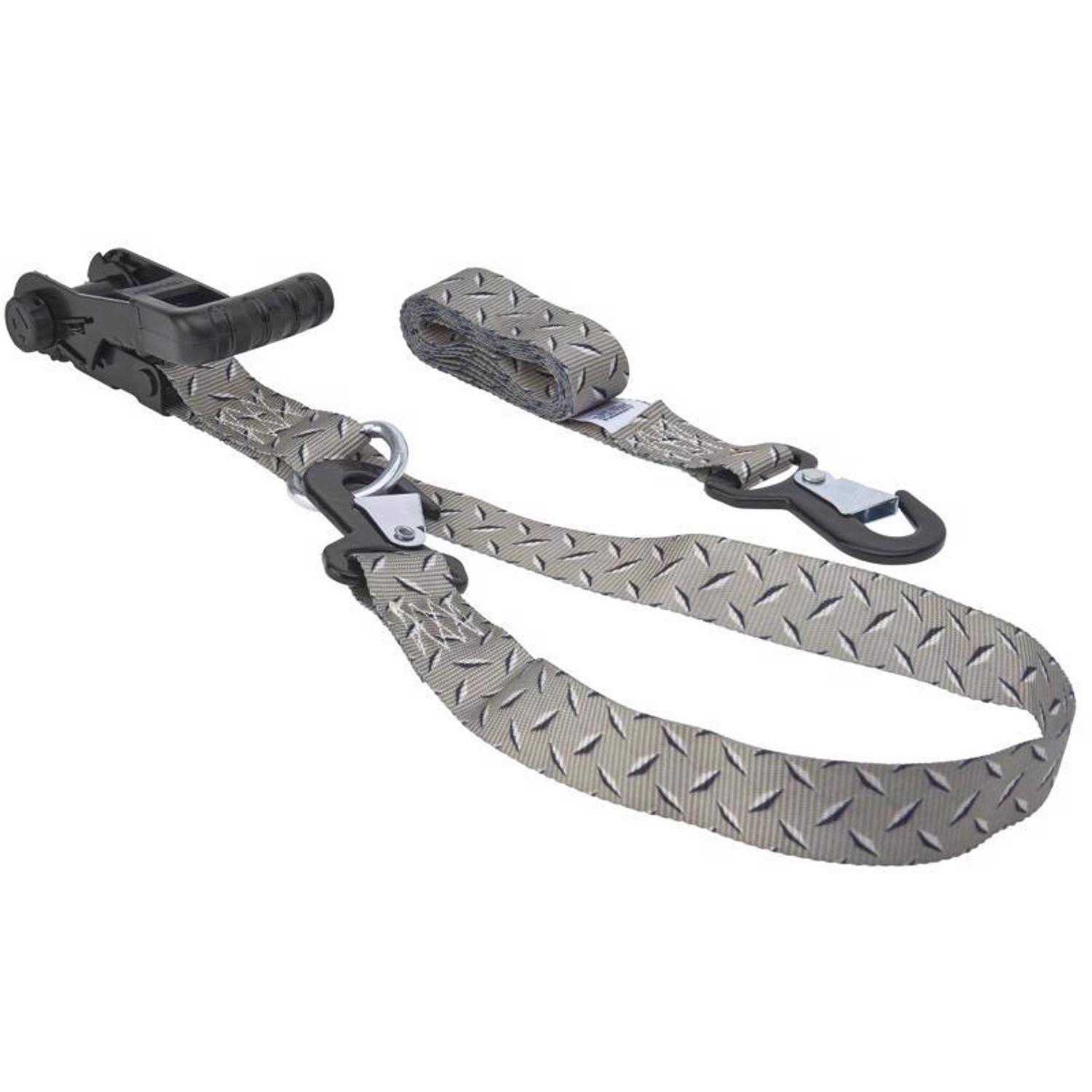 Keeper Ergo-Torque 1.25 in. W X 8 ft. L Gray Ratchet Tie Down Strap 800 lb 2 pk