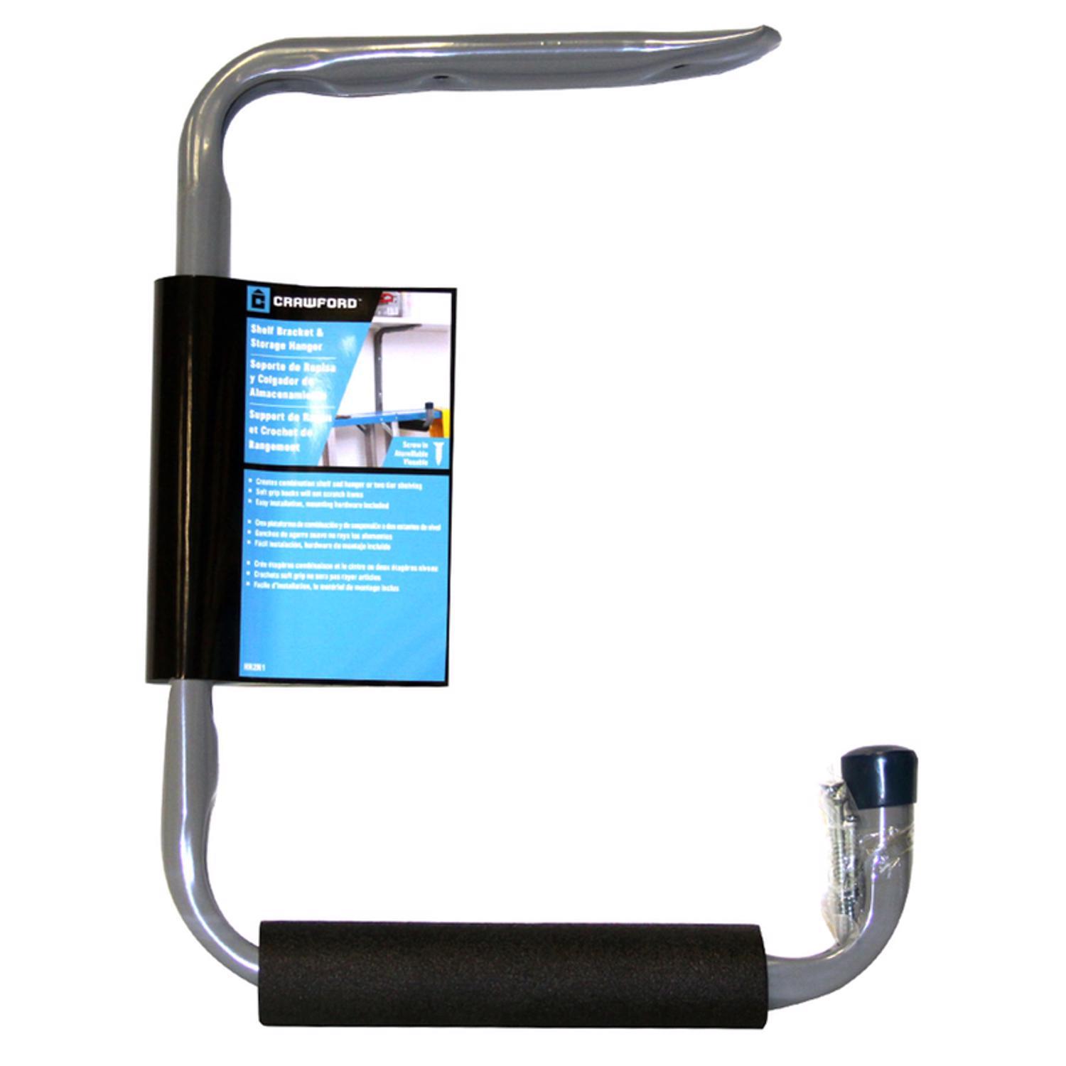 Crawford 12 in. L Gray Steel Shelf Bracket Storage Hanger Hanger Holder 50 lb. cap. 1 pk