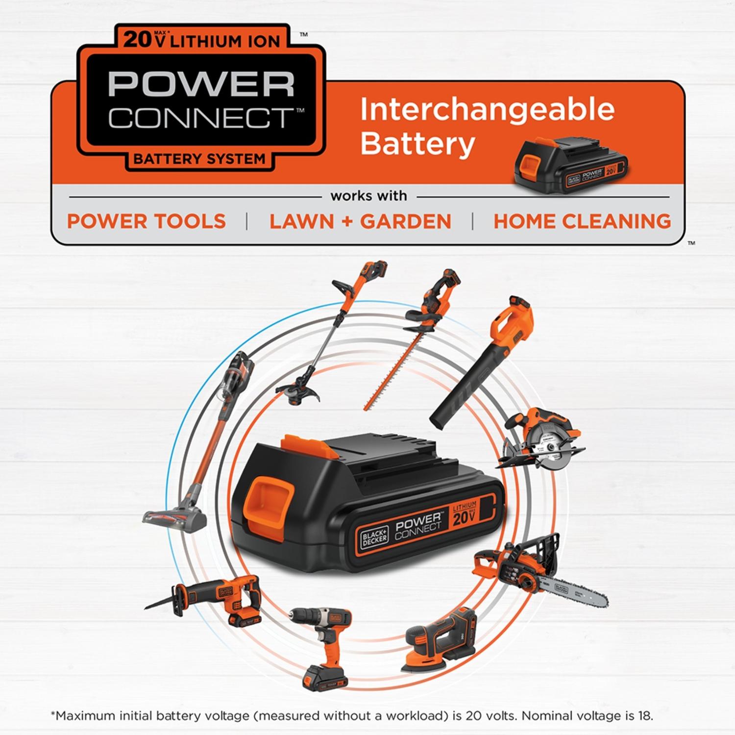 Black+Decker 22 in. 20 V Battery Hedge Trimmer Kit (Battery & Charger)