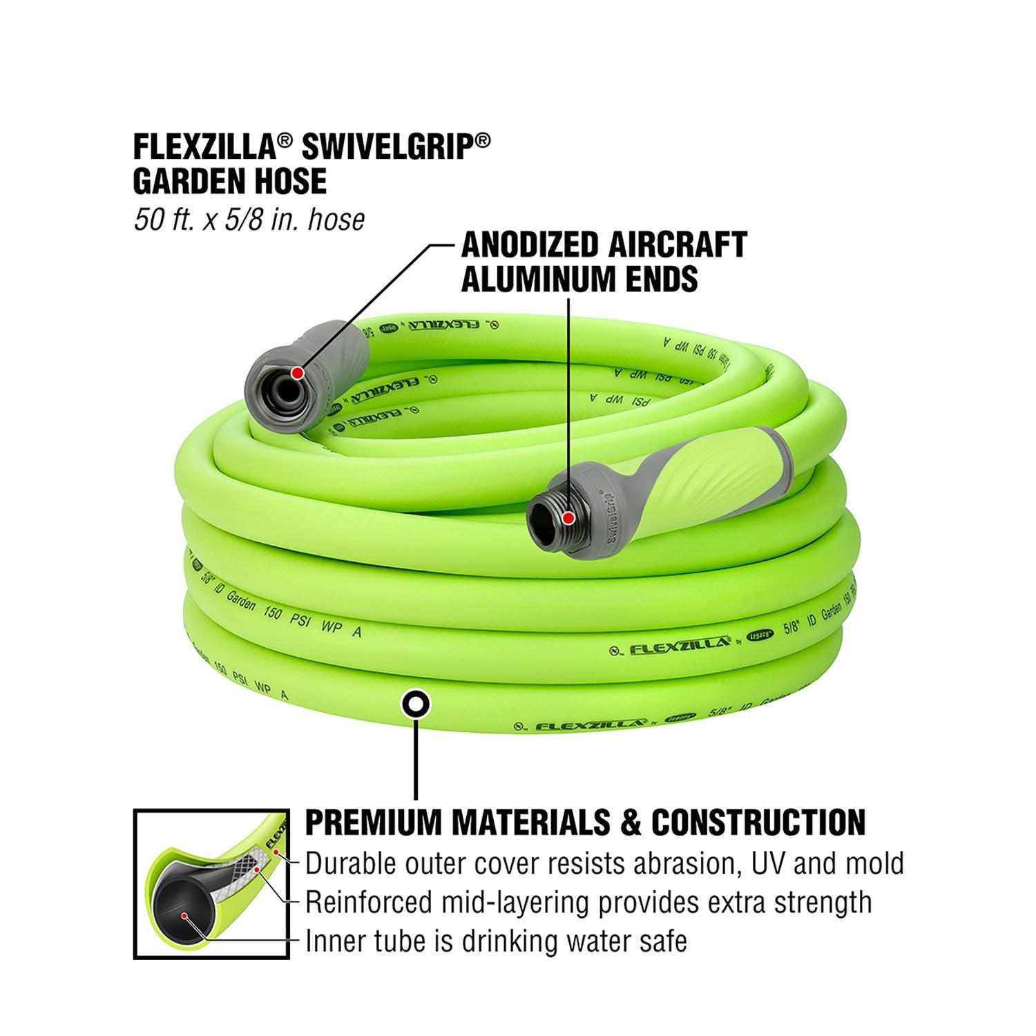 Legacy Flexzilla SwivelGrip 5/8 in. D X 50 ft. L Heavy Duty Premium Grade Garden Hose