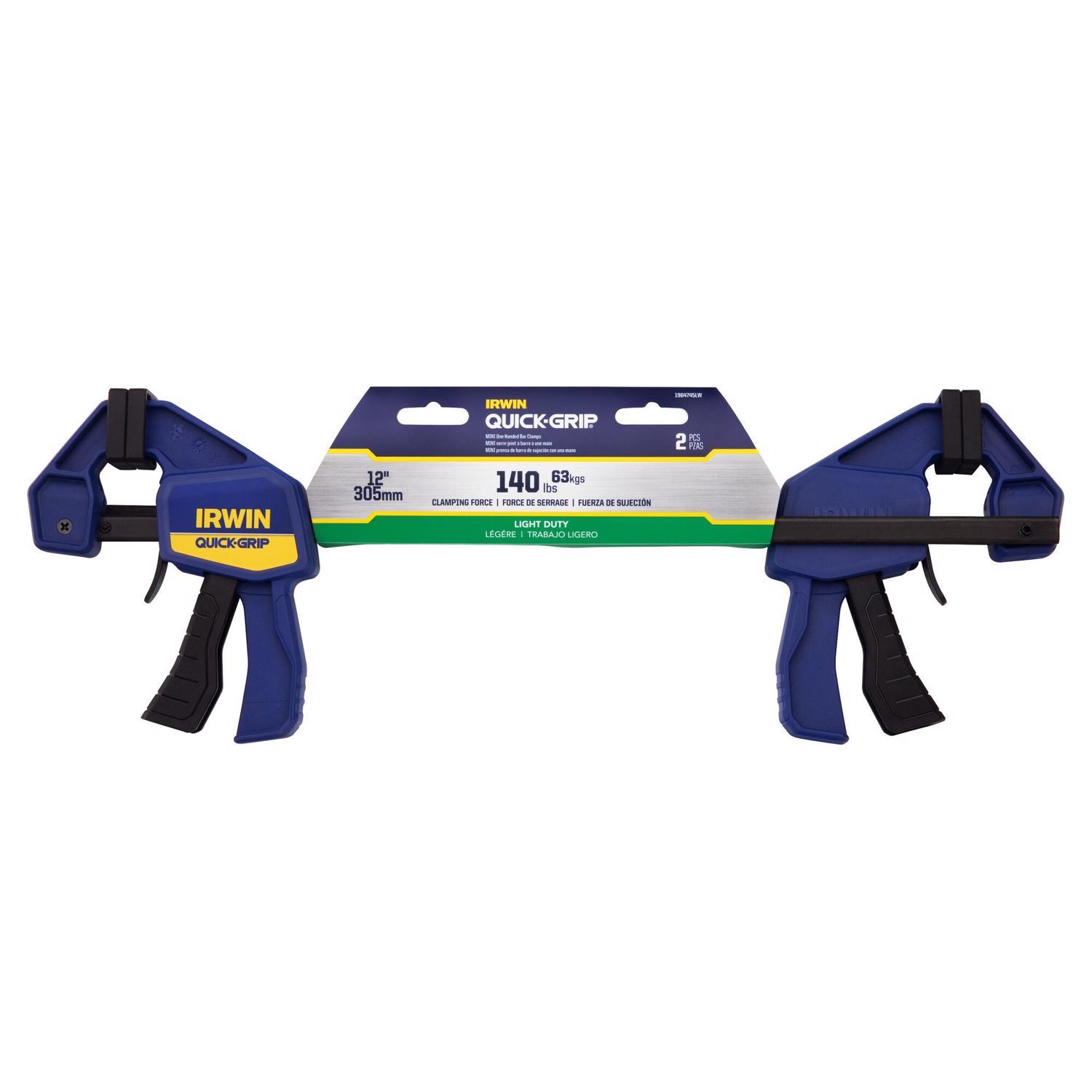 Irwin Quick-Grip 12 in. X 2-7/16 in. D Bar Clamp 100 lb 2 pc