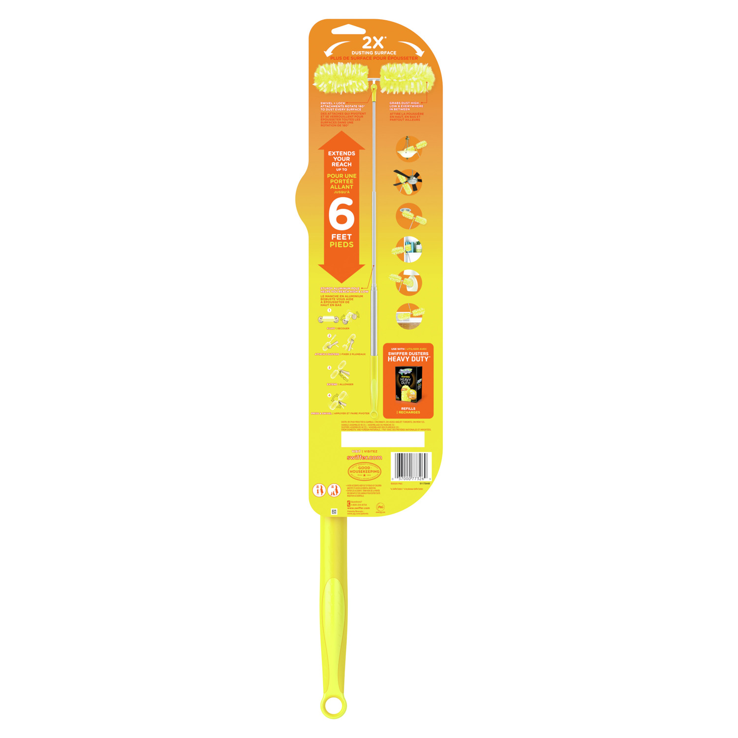 Swiffer 360 Heavy Duty Dusters Microfiber 360 Duster Kit 20 in. W X 72 in. L 1 pk