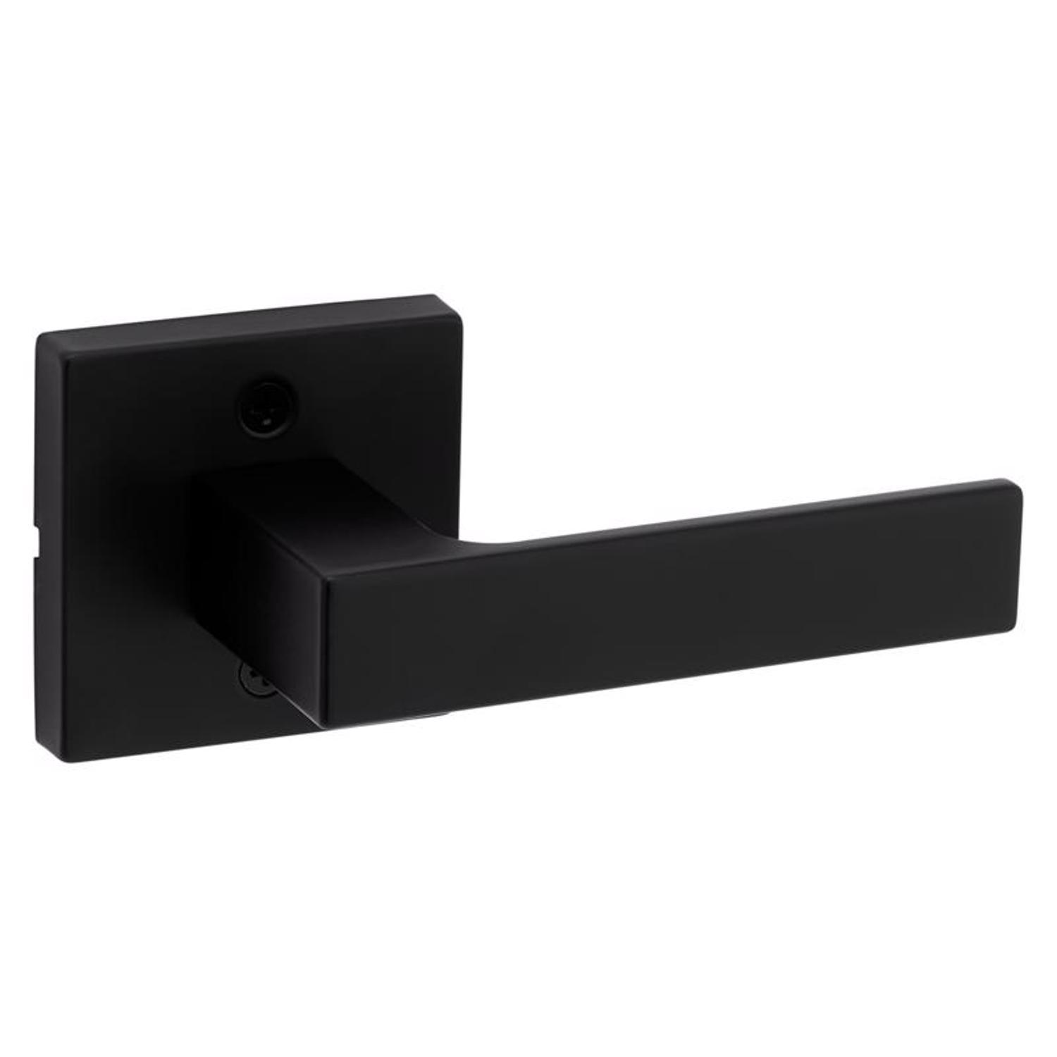 Kwikset Singapore Matte Black Passage Lever 1-3/4 in.