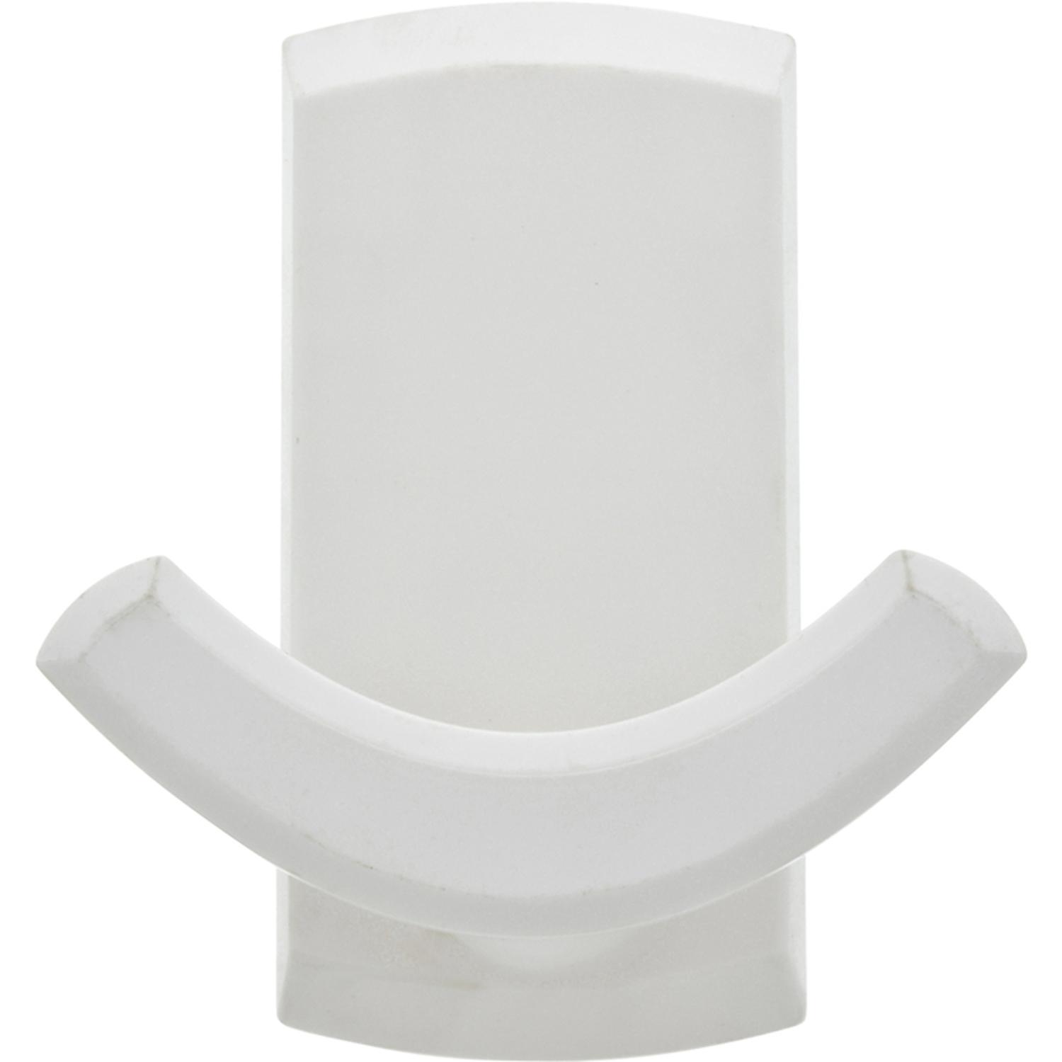 HILLMAN White Plastic Rectangular Decorative Hooks 20 lb. cap. 1 pk