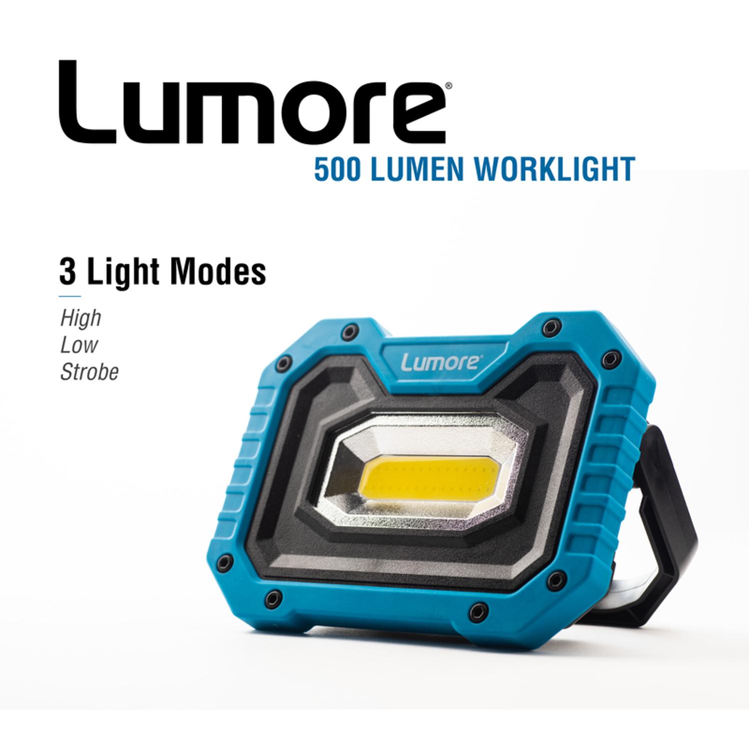 Lumore 500 lm COB LED Battery Stand (H or Scissor) Work Light