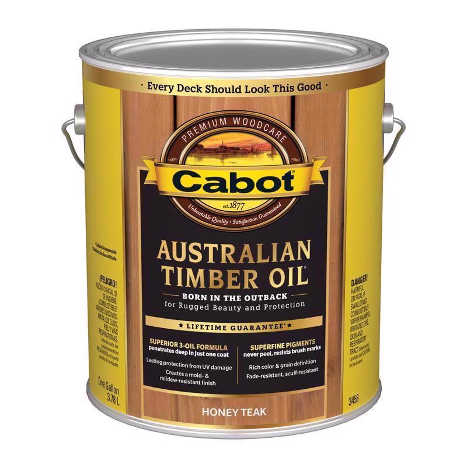 Cabot Australian Timber Oil Transparent Honey Teak Oil-Based Penetrating Oil Australian Timber Oil 1
