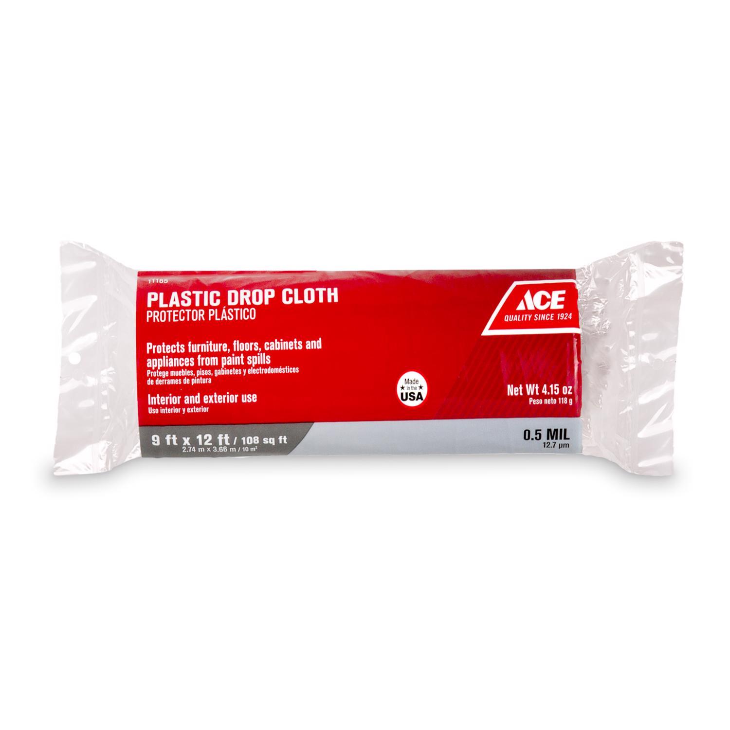 Ace 9 ft. W X 12 ft. L X 0.5 mil Plastic Drop Cloth 1 pk