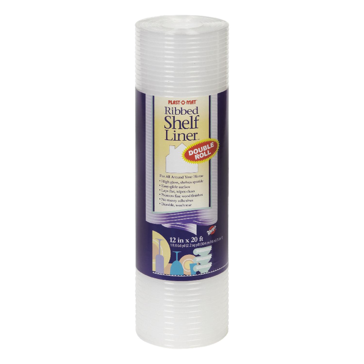 Warp's Plast-O-Mat 20 ft. L X 12 in. W Clear Non Adhesive Ribbed Shelf Liner