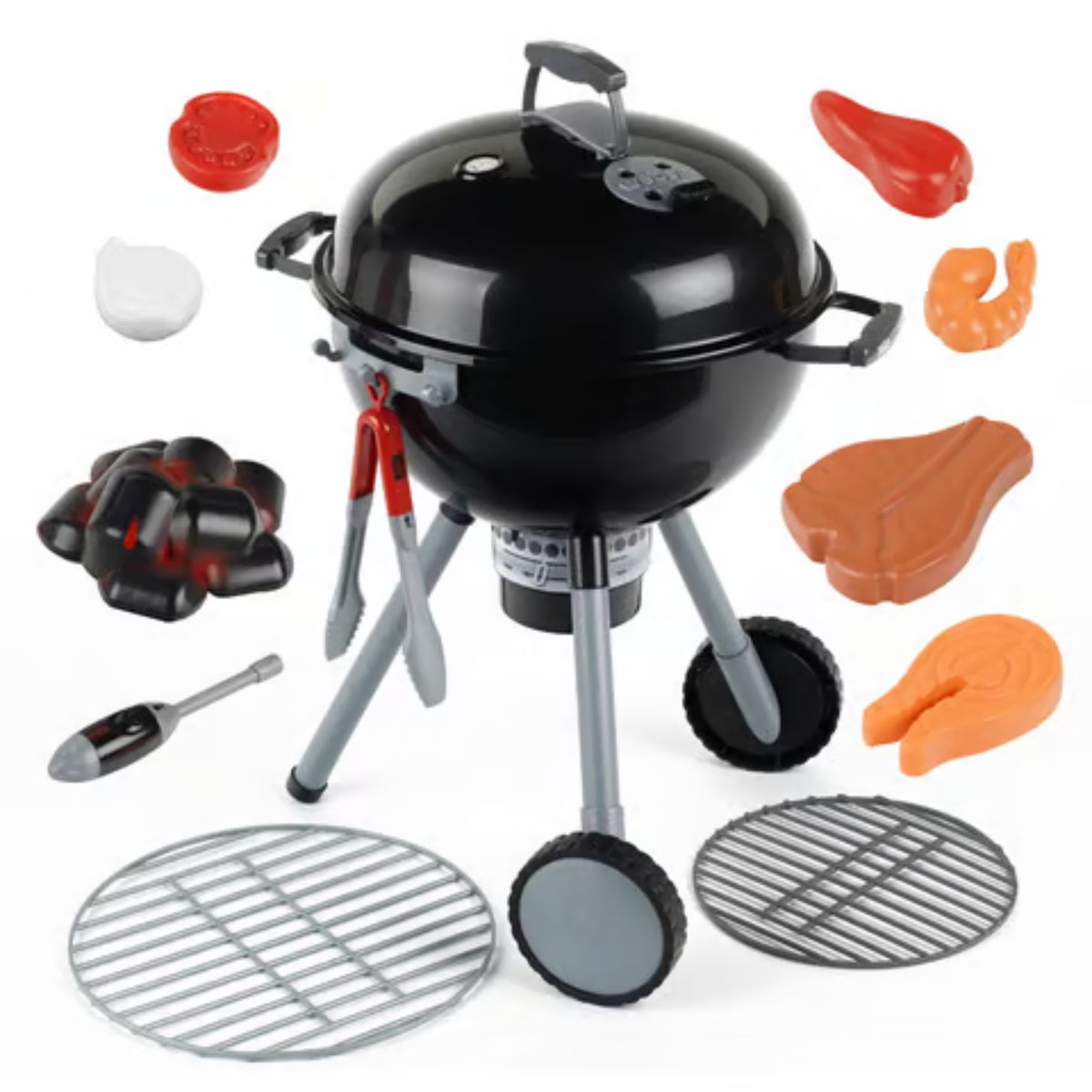 Weber Theo Klein BBQ Kids Toy Grill Black 12 Pieces