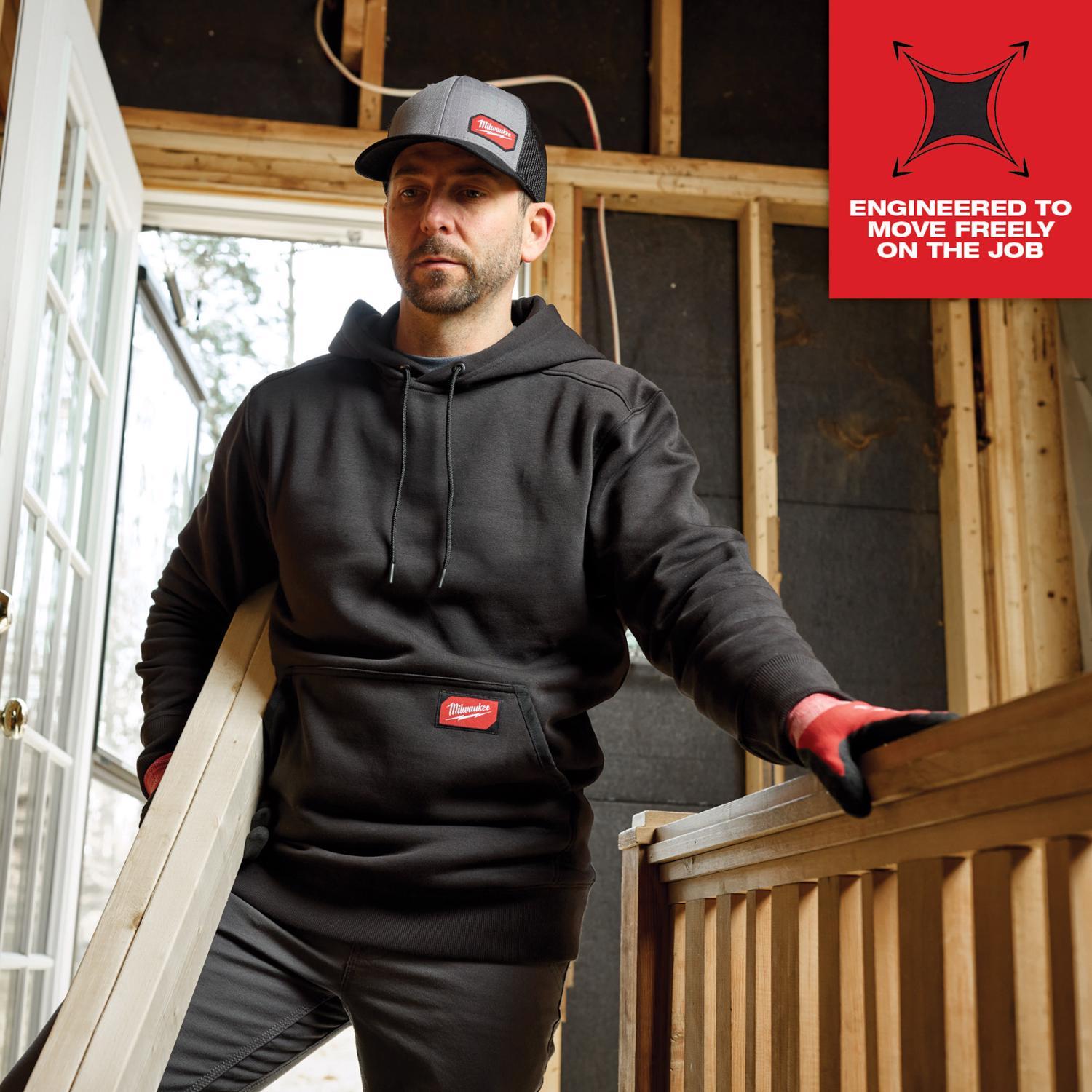 Milwaukee M Long Sleeve Men's Hooded Hoodie Gray