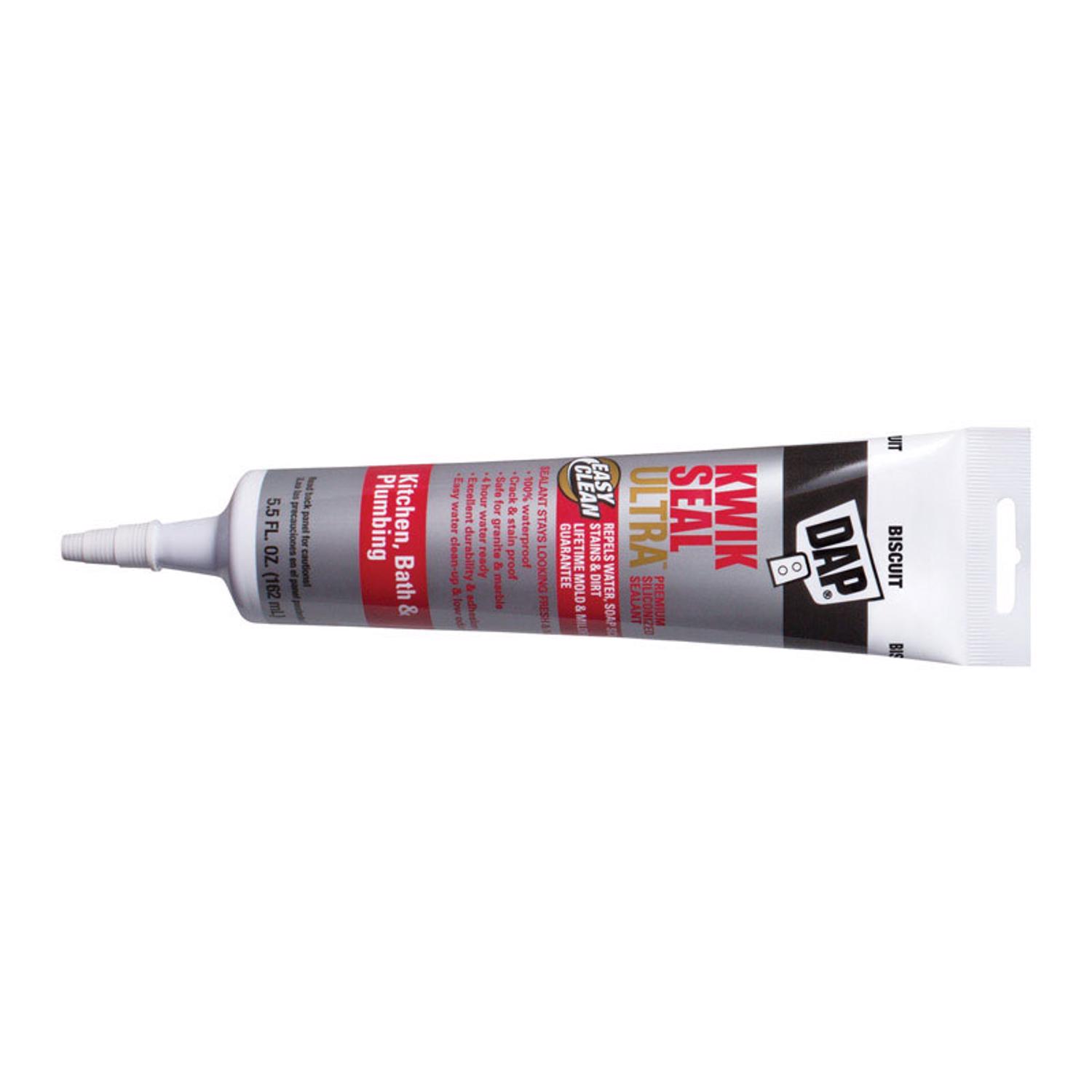DAP Kwik Seal Ultra Biscuit Siliconized Acrylic Kitchen and Bath Sealant 5.5 oz