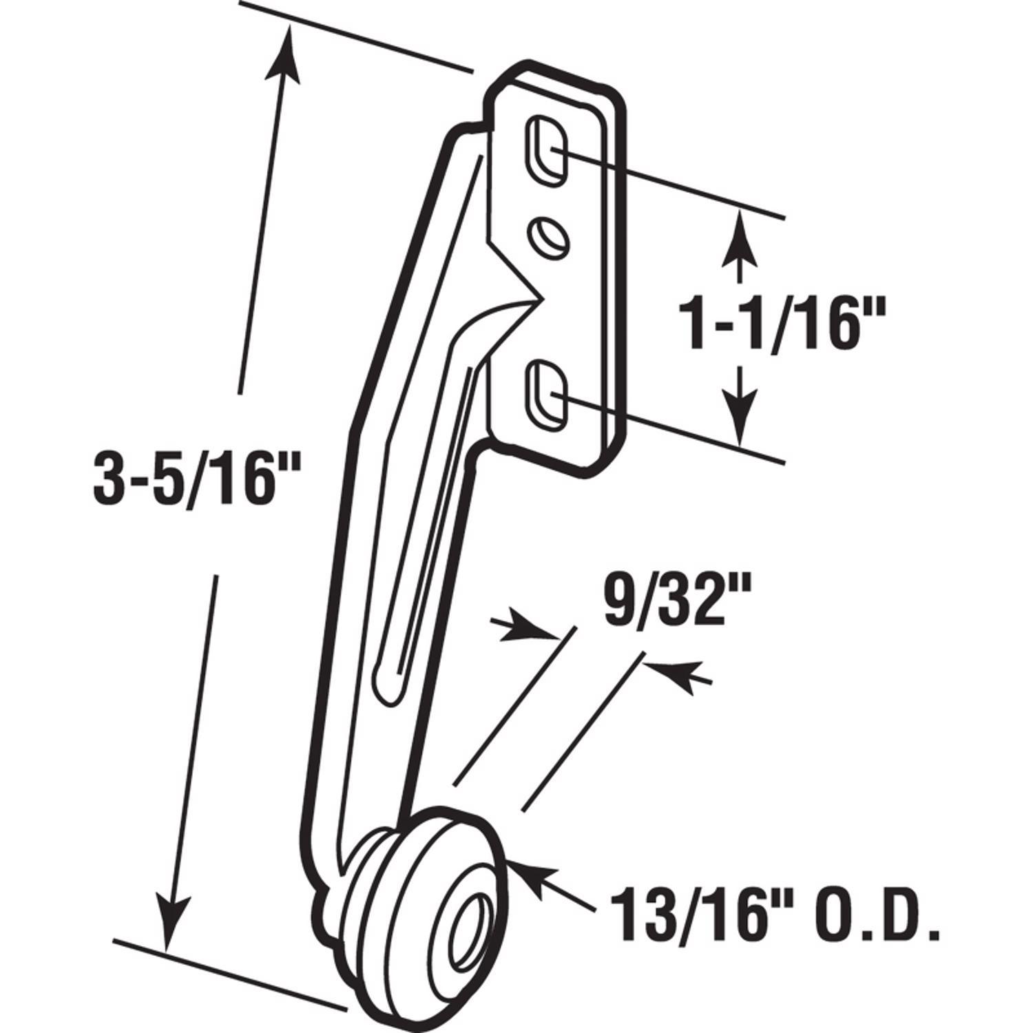 Prime-Line 3-21/64 in. L Steel Center Guide Drawer Track Roller 2 pk