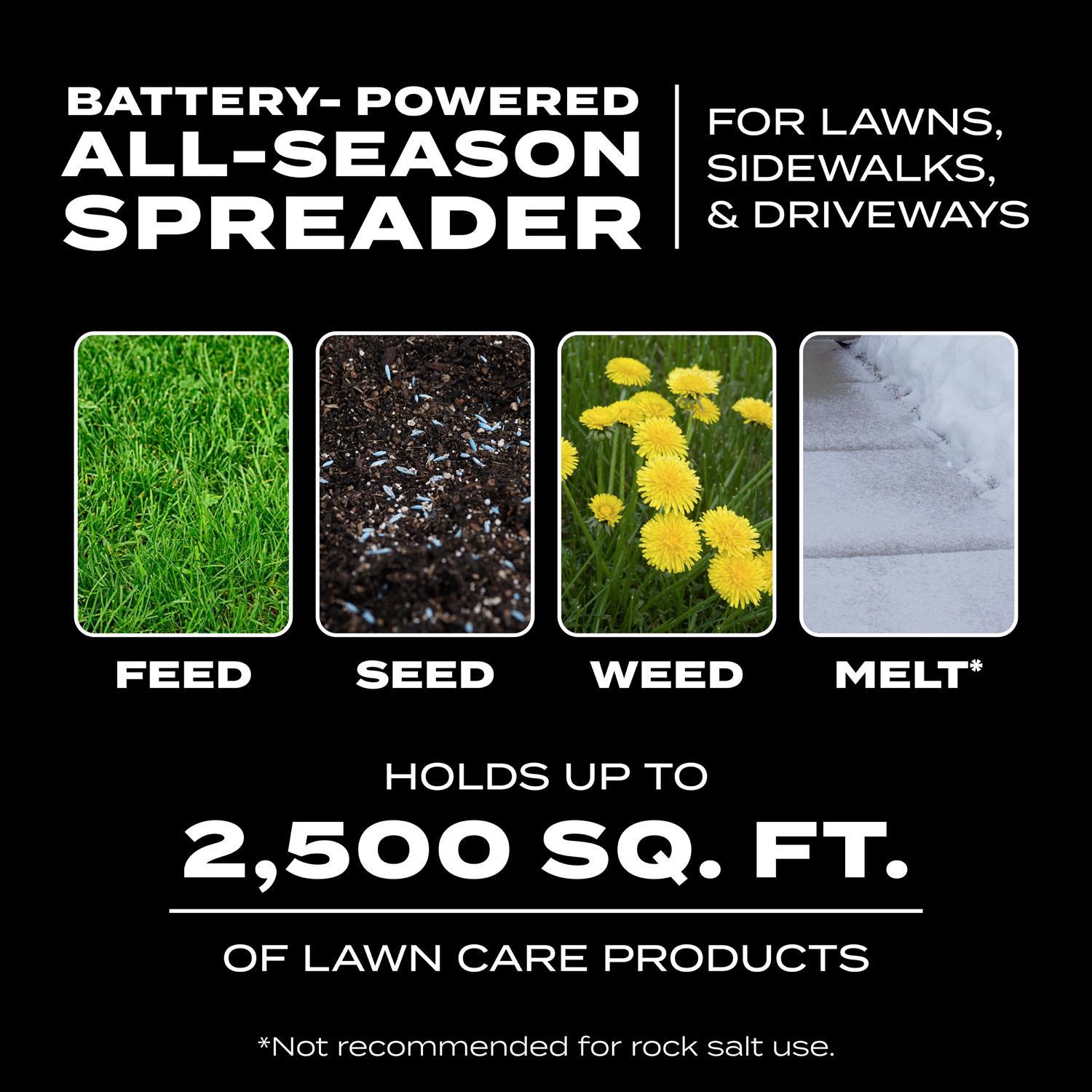Scotts Wizz 60 in. W Handheld Spreader For Fertilizer/Ice Melt/Seed 4 lb
