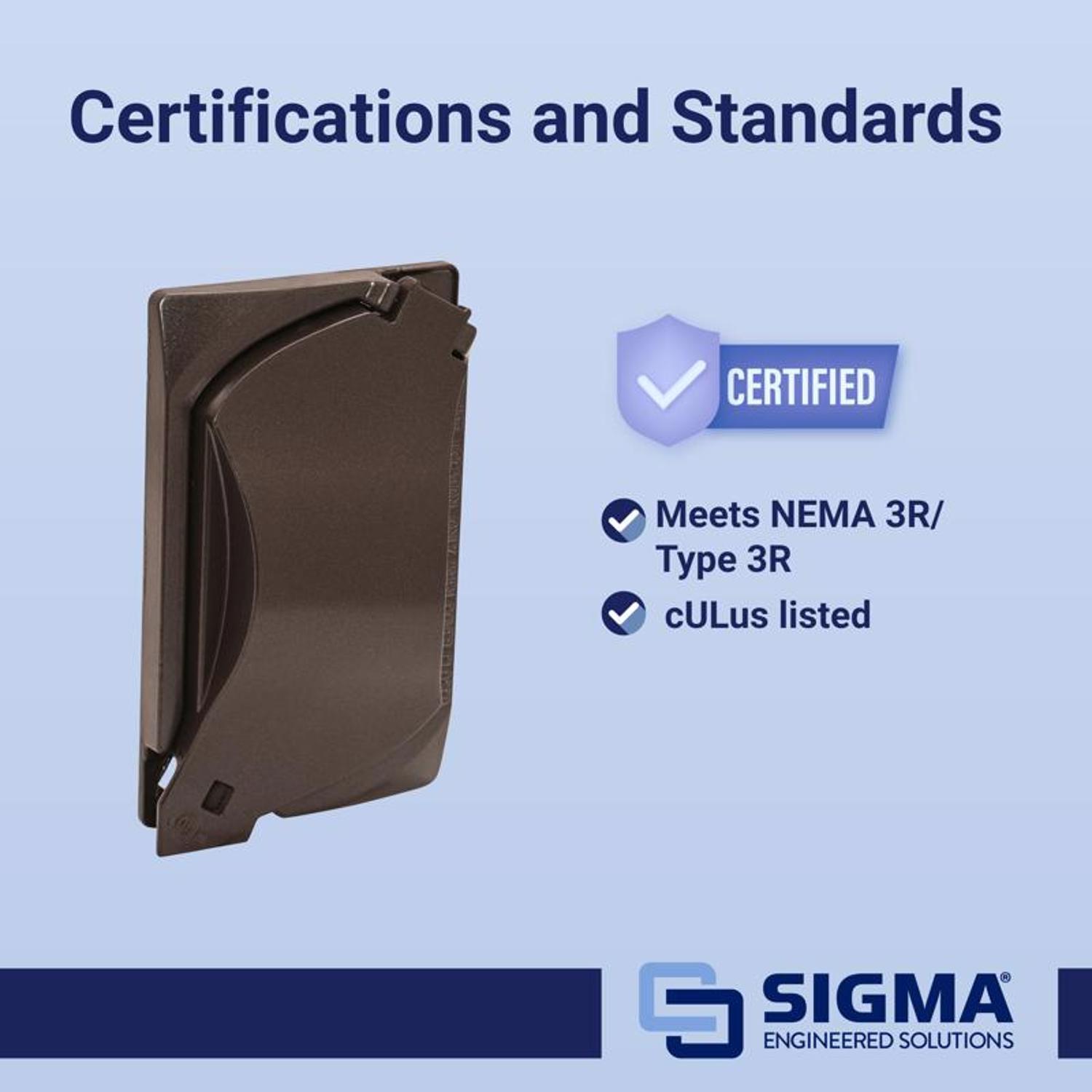 Sigma Engineered Solutions Rectangle Die-Cast Metal 1 gang 4.57 in. H X 2.81 in. W Universal Cover