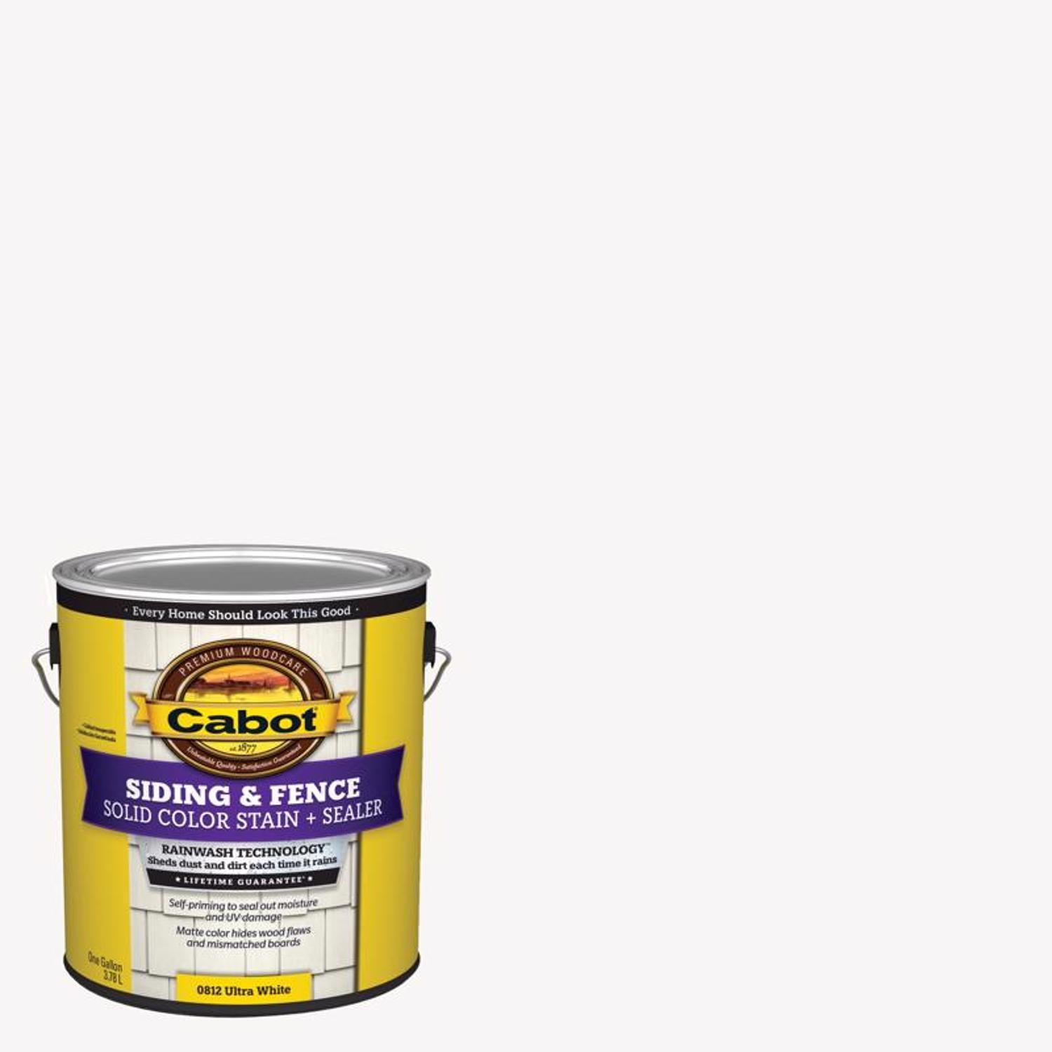 Cabot Siding & Fence Solid Tintable Ultra White Base Water-Based Acrylic Stain and Sealer 1 gal