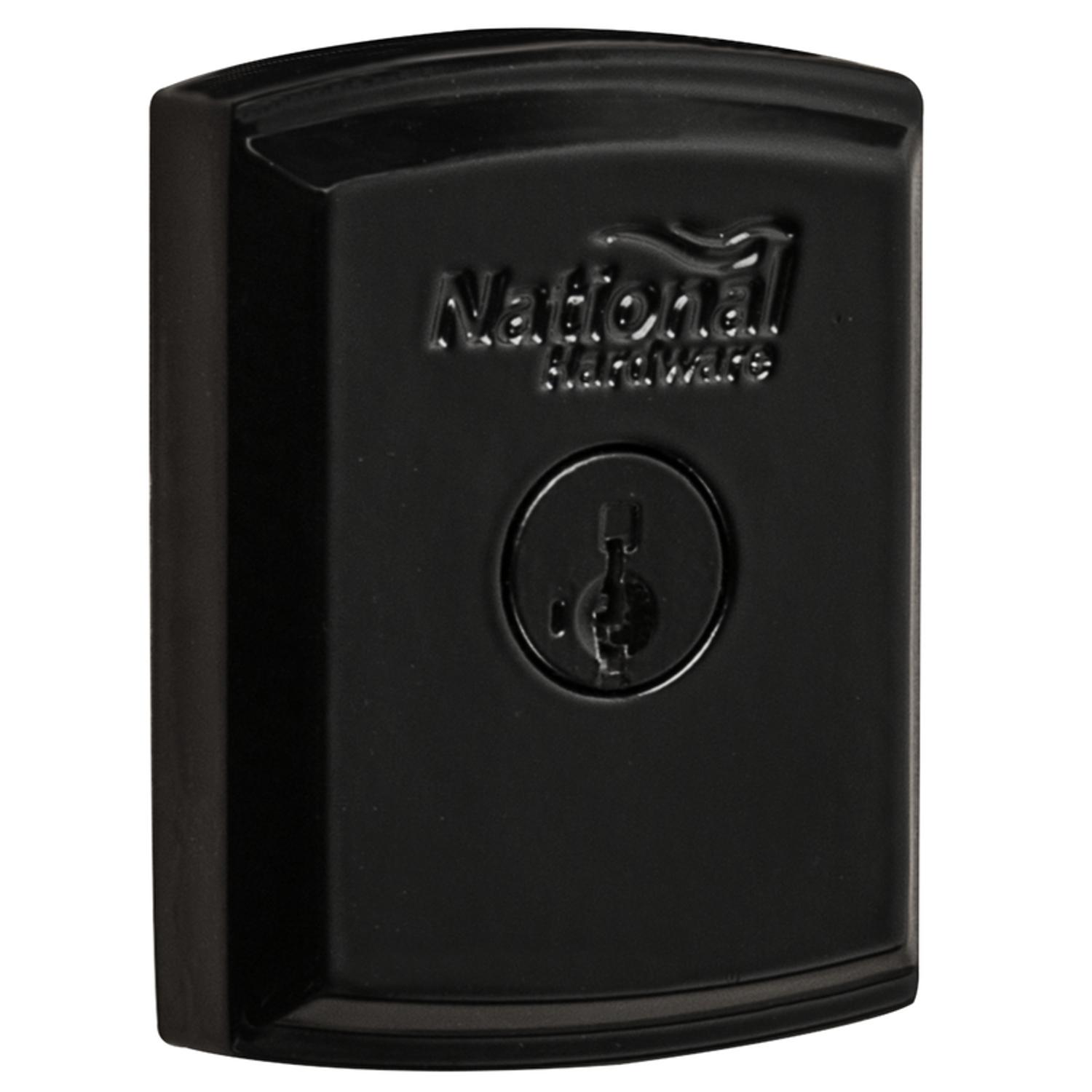 National Hardware SmartKey 3.35 in. L Black Metal Gate Lock 1 pk