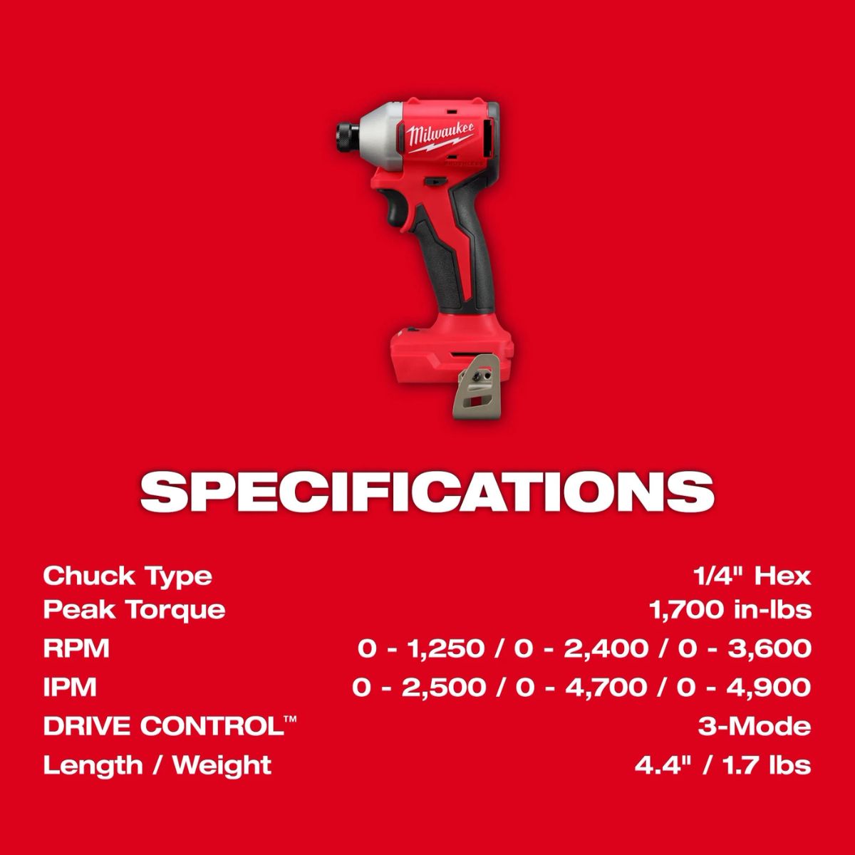 Milwaukee M18 Compact Brushless 1/4 in, Hex 3-Speed Impact Driver