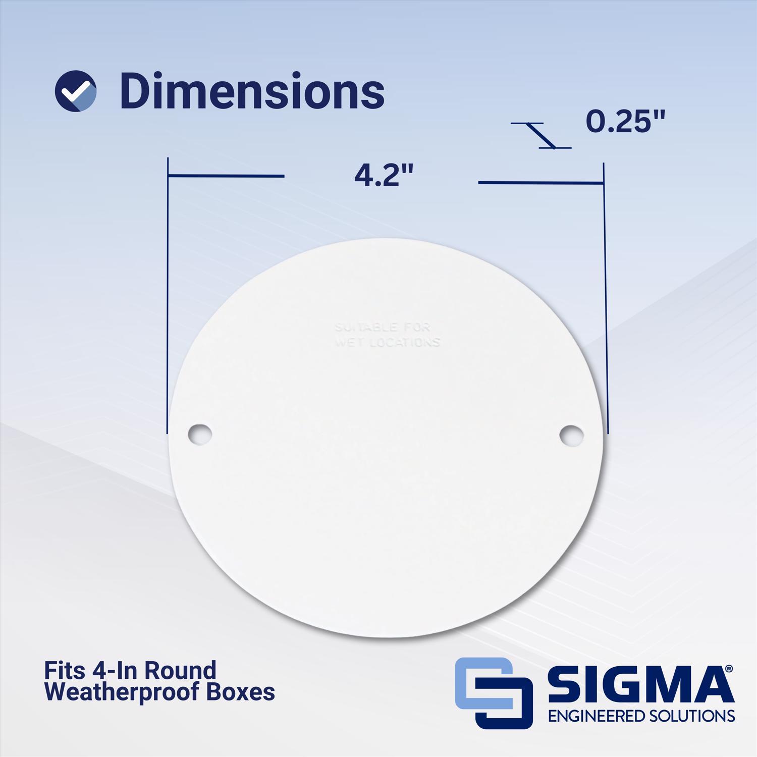 Sigma Engineered Solutions Round Stamped Steel 4.13 in. H X 4.13 in. W Flat Box Cover