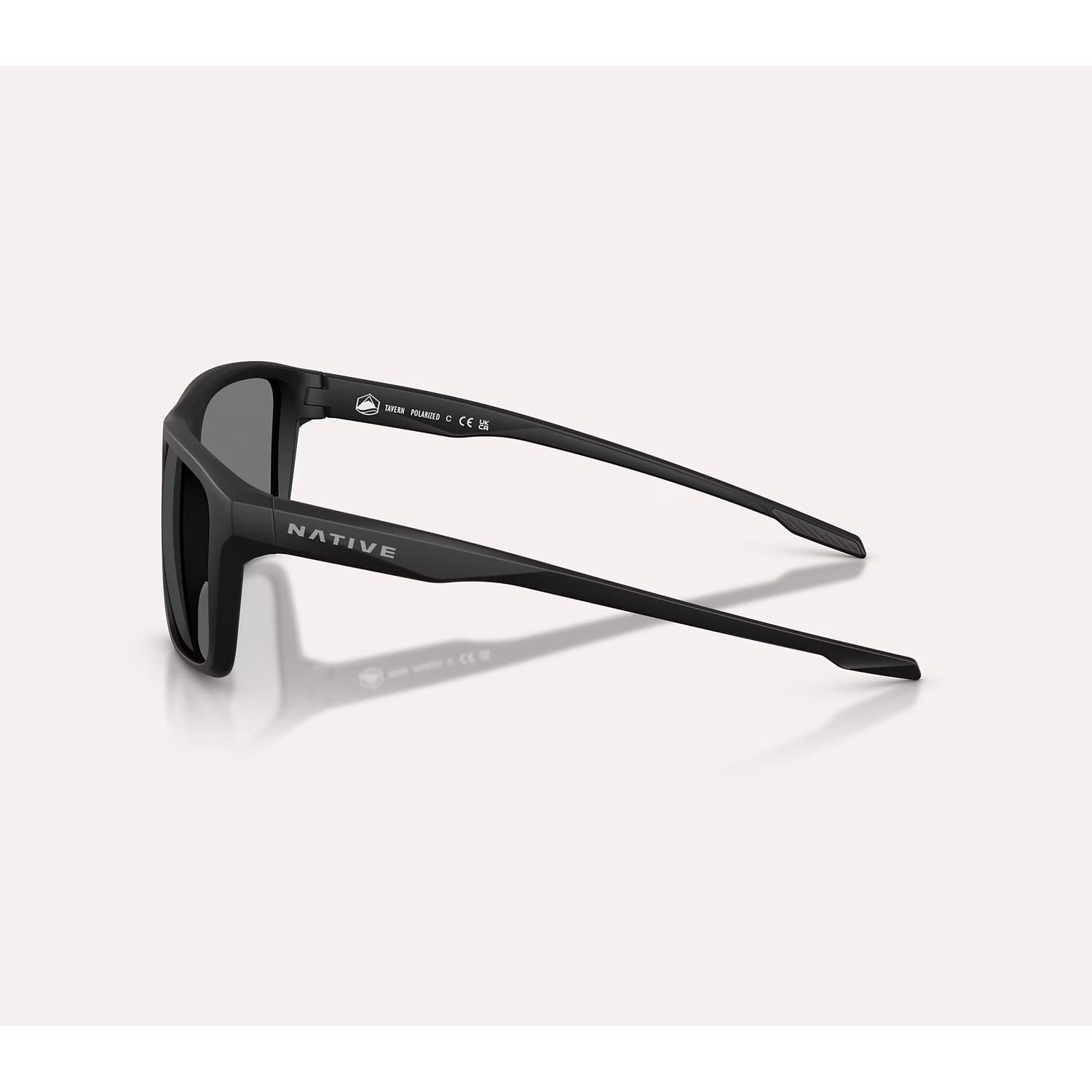 Native Tavern Sunglasses Men's Matte Black Frame Grey Lens Polarized Blue Light Blocking
